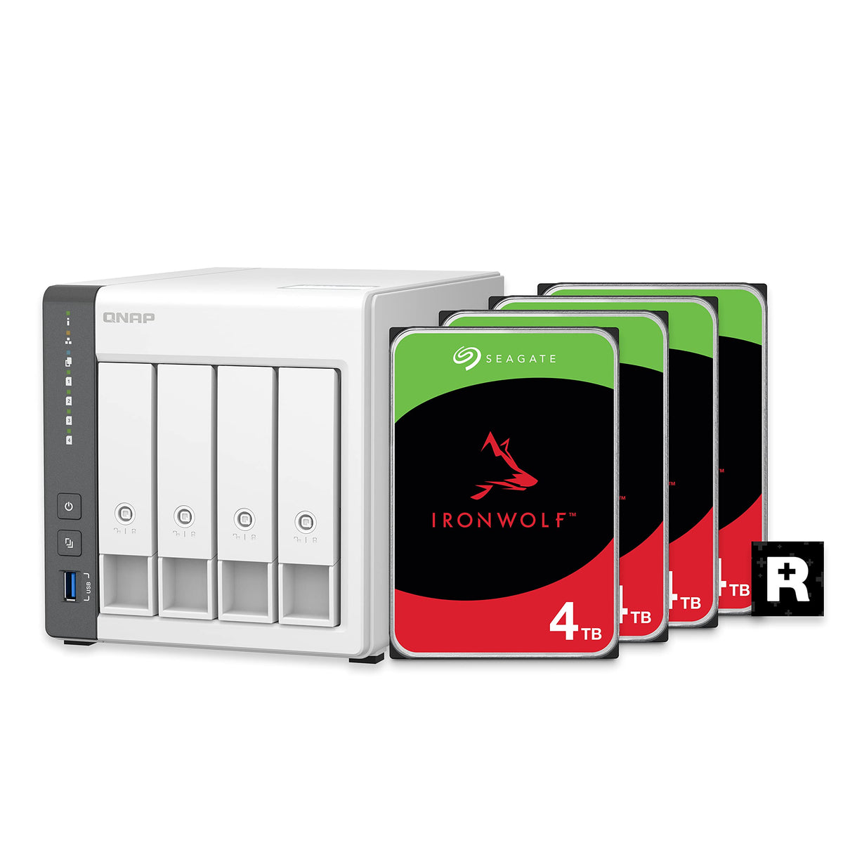 Qnap 4 Bay Nas With 12Tb Storage Capacity, Preconfigured Raid 5 Seagate Ironwolf Drives Bundle, 2.5Gbe Ports (Ts 433 4G 44St Us)