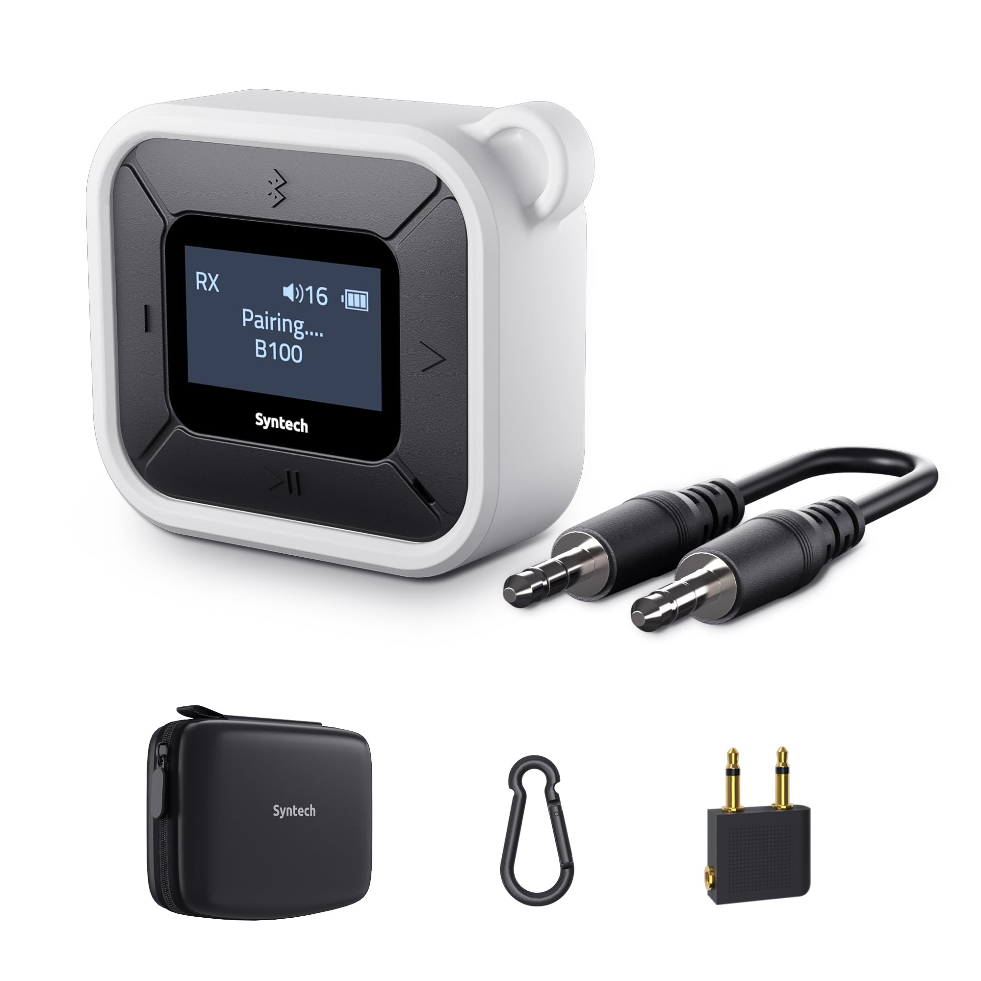 Syntech Airplane Bluetooth Transmitter Receiver For Airpods Or Headphones, Led Display Dual Pairs Low Latency Wireless Bluetooth