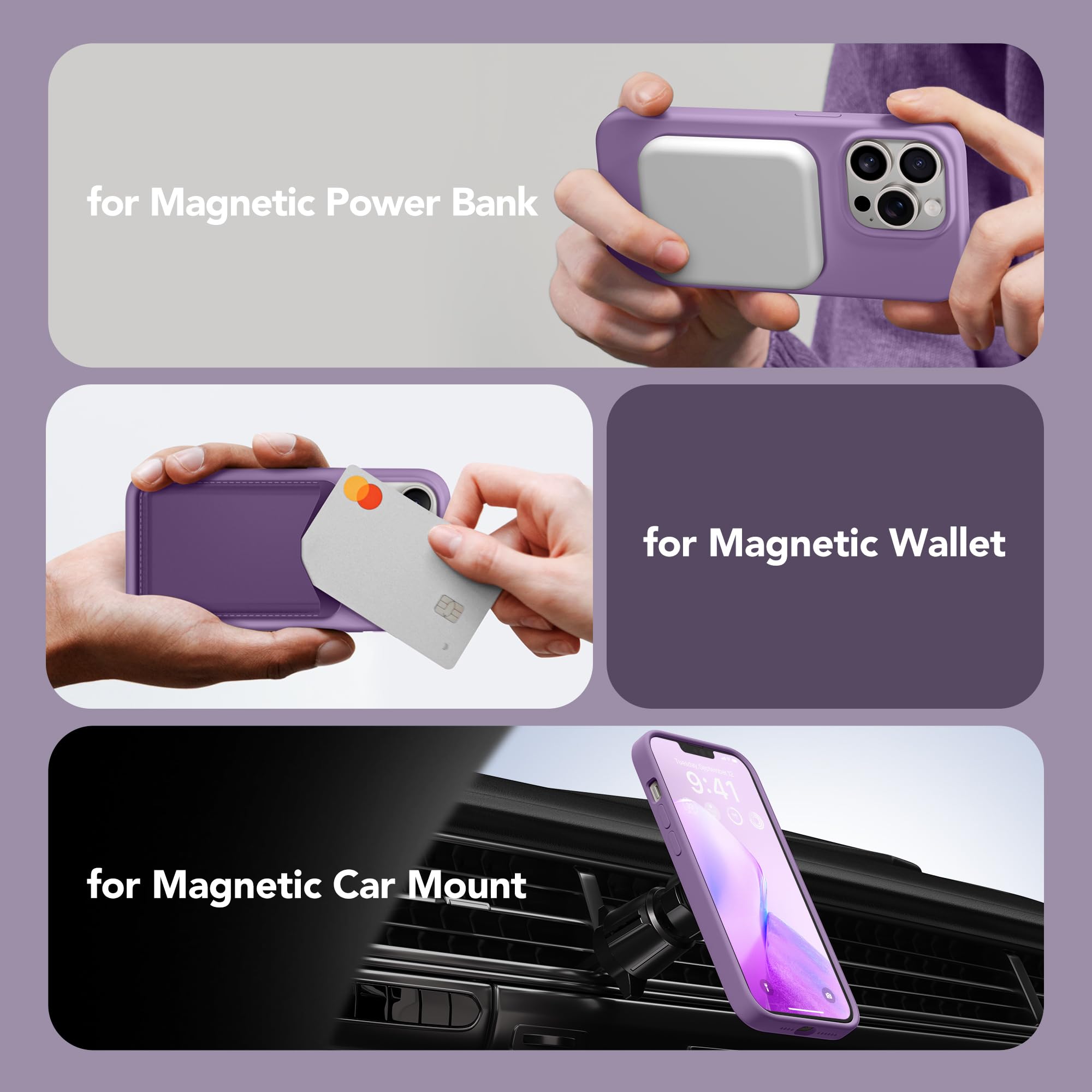 Gonez Magnetic Silicone For Iphone 13 Pro Max Case, [Compatible With Magsafe] [2X Screen Protector + 2X Camera Lens Protector],