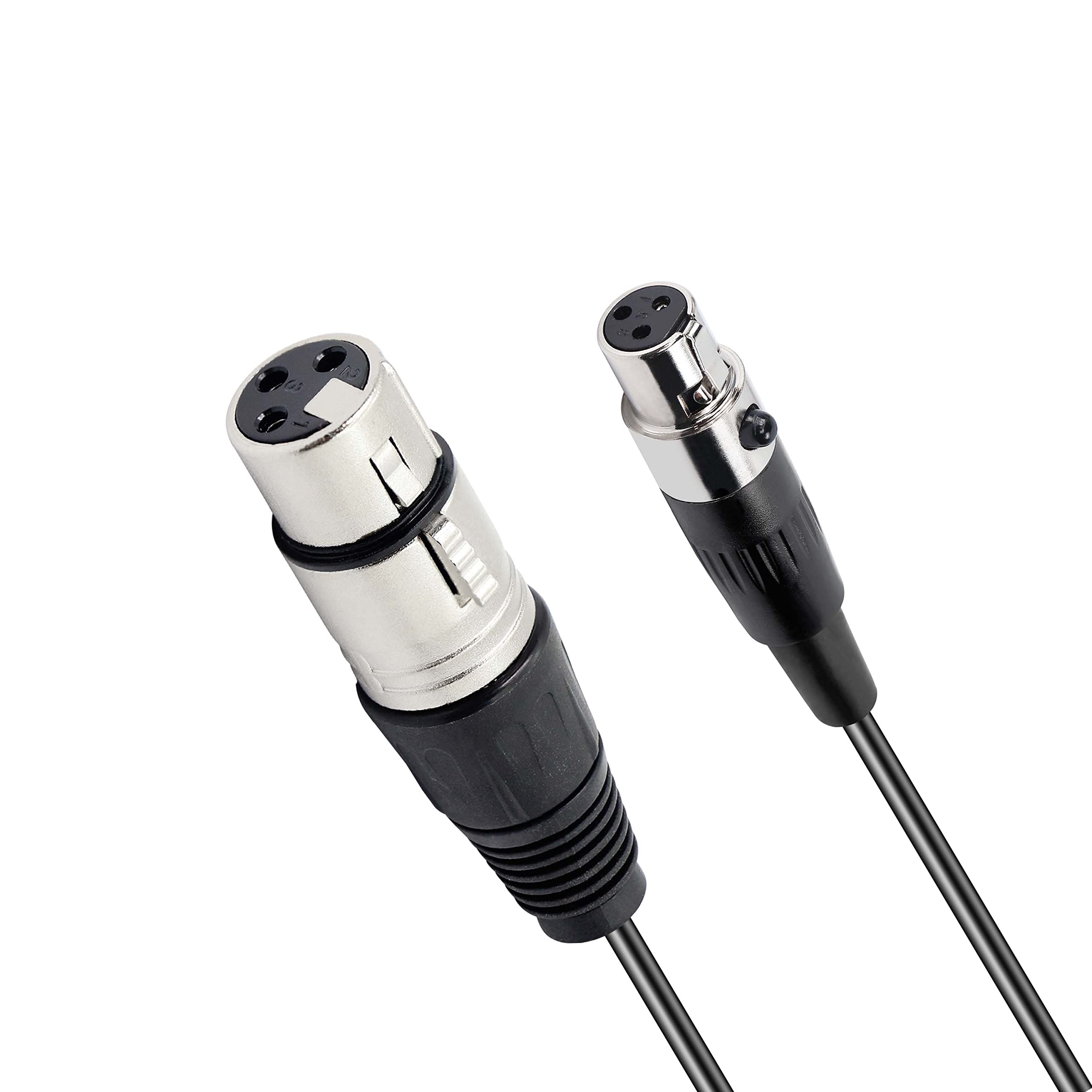 Xmsjsiy Mini Female Xlr To Xlr Female Audio Cable Adapter 3 Pin Xlr To Mini 3 Pin Xlr Microphone Cable Wire For Lavalier Mic Cam