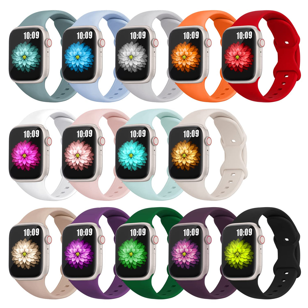 Enjoyselfhub 14Pack Bands Compatible With Apple Watch Band 49Mm 45Mm 44Mm 42Mm 41Mm 40Mm 38Mm,Sport Soft Waterproof Silicone Str