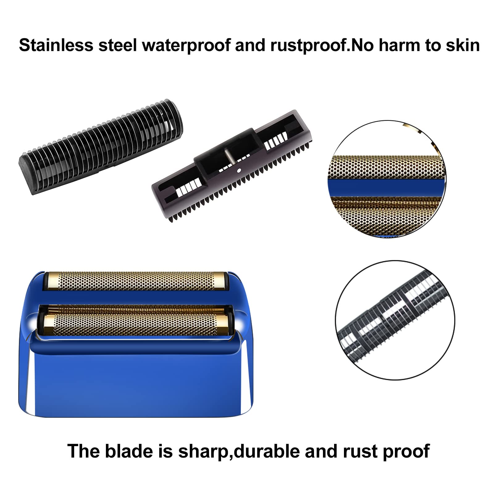 2 Pack Shaver Replacement Foil And Cutters Compatible With Babylisspro Double Fxfs2 Metal Shaver Foil Replacement,Blue