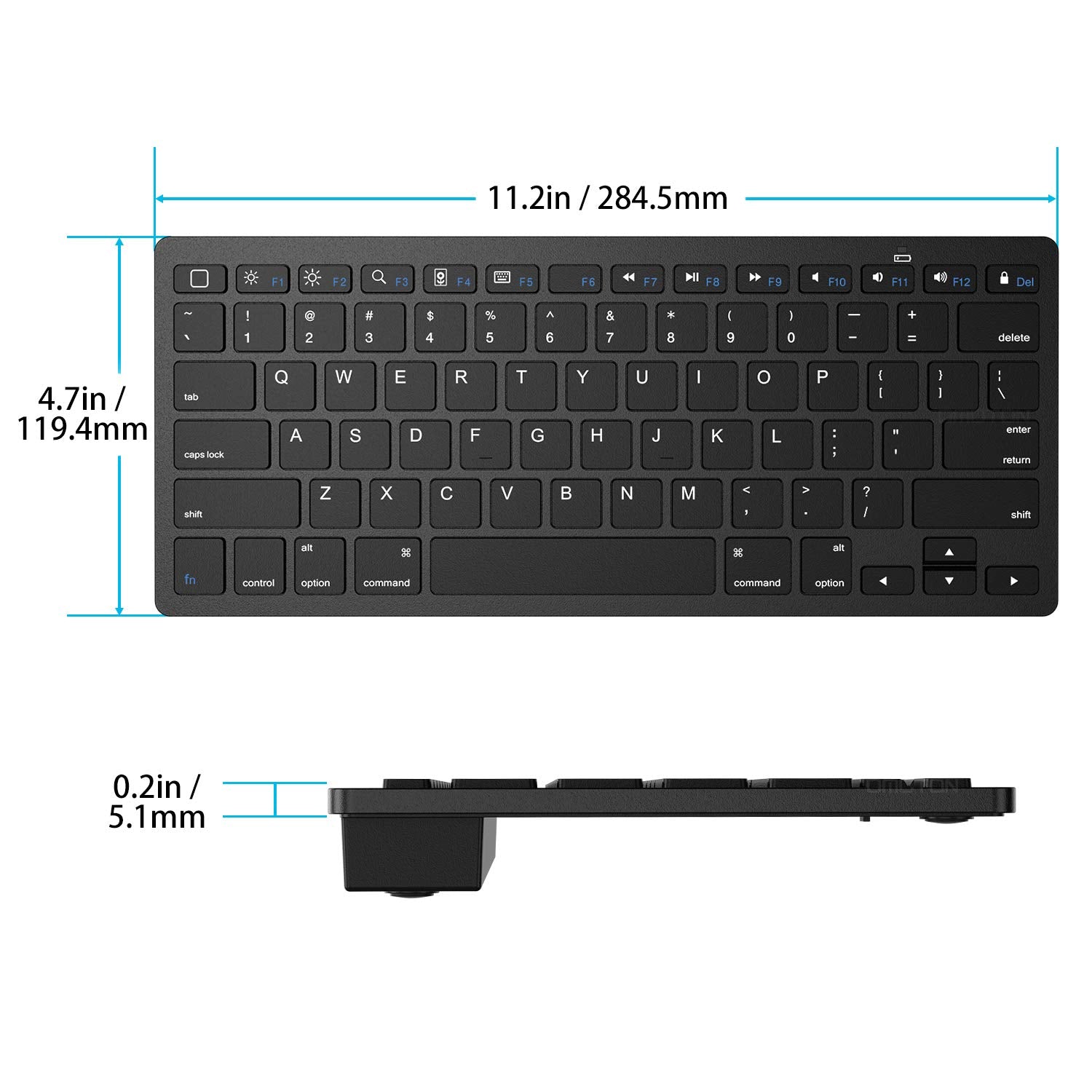 Omoton Bluetooth Keyboard For Ipad 10Th Generation, Ipad 10.2 (9Th/8Th/7Th), Ipad Pro 13/12.9/11 Inch, Ipad Air 13/11 Inch, Ipad Air 5Th/4Th Gen, Ipad Mini And More Bluetooth Enabled Devices, Black