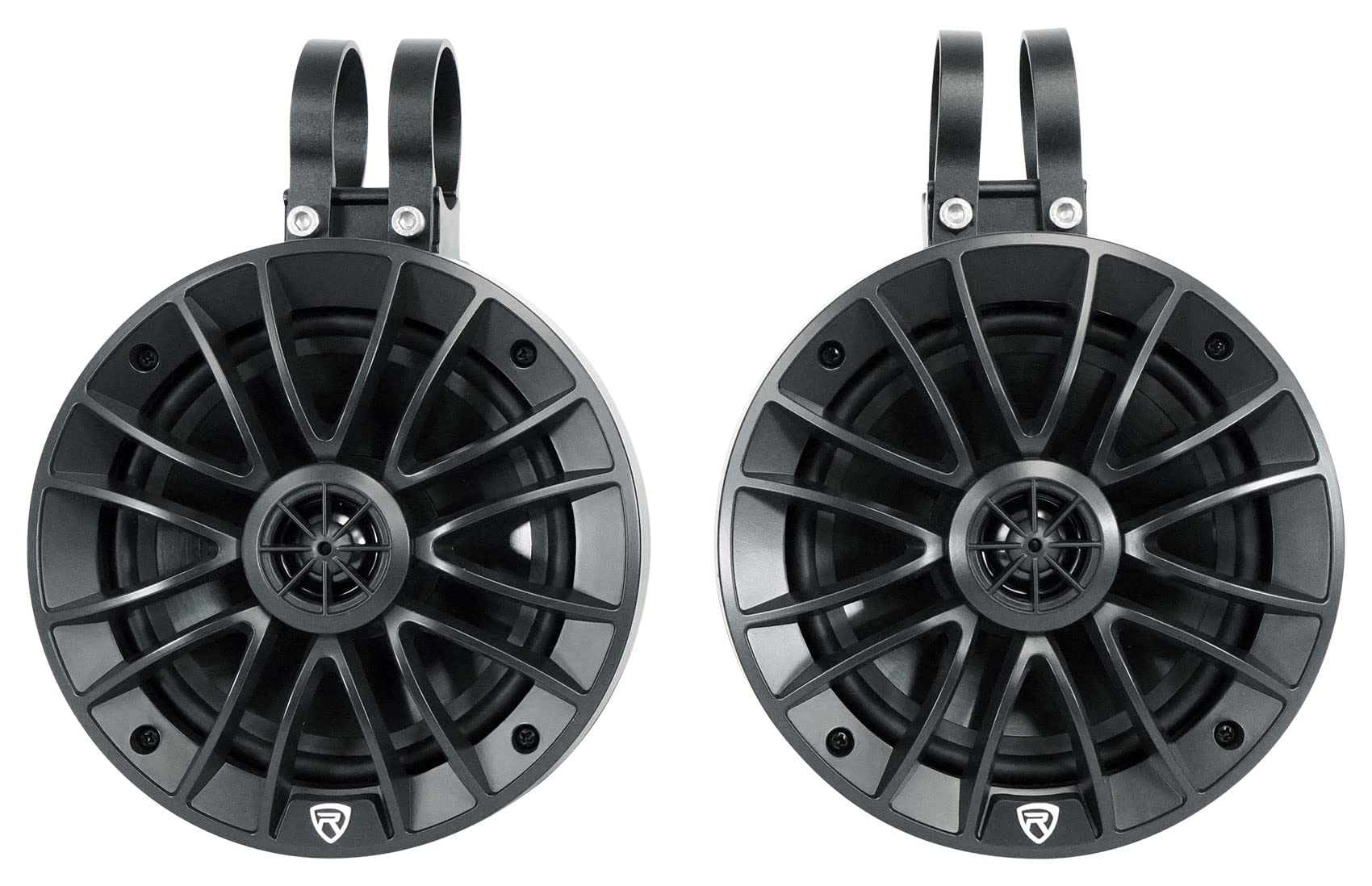 Rockville Ut65B Utv/Atv 6.5 Rollbar Wakeboard Marine Speakers/Swivel Mount/Ipx6, Black