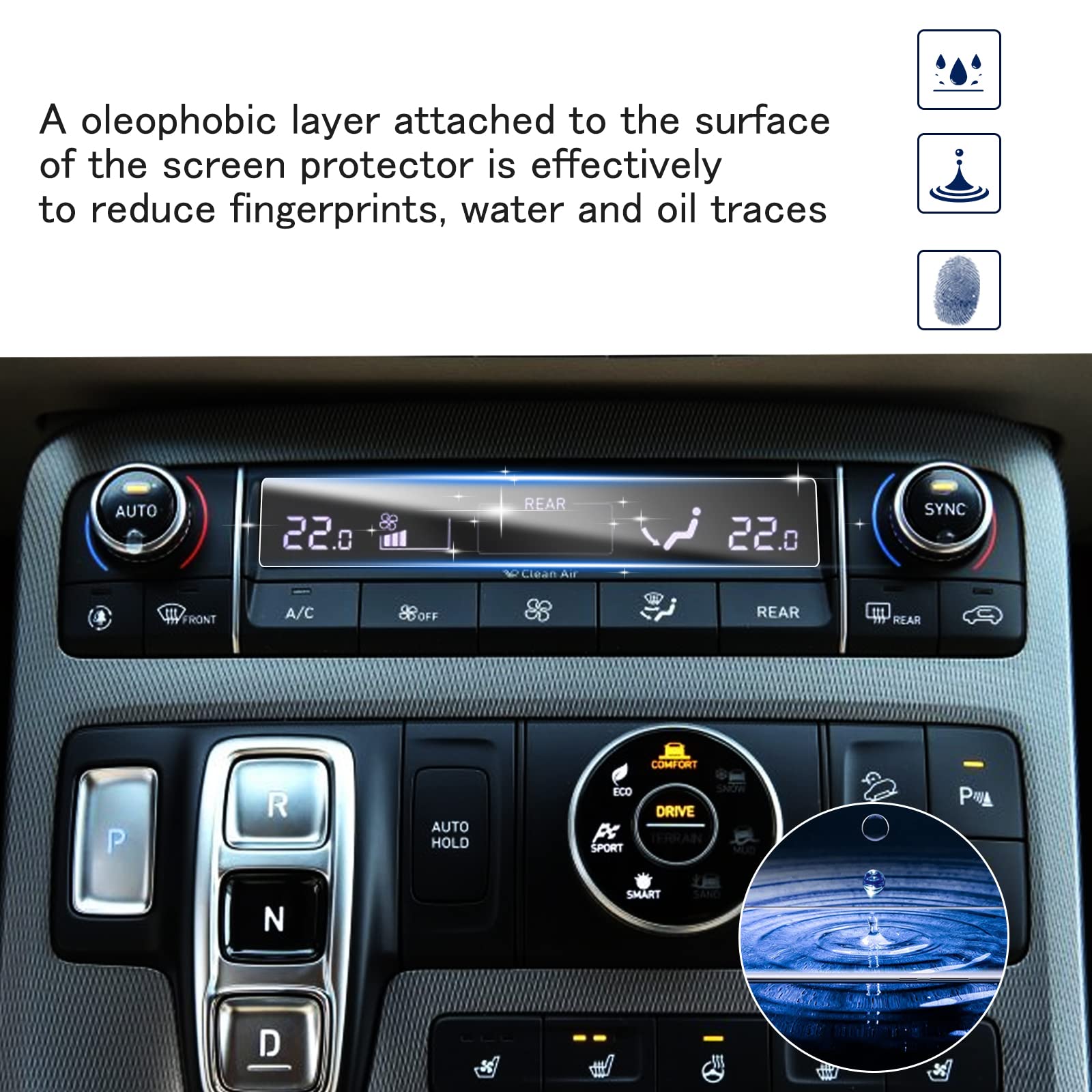 Shaohao 2022 Palisade Screen Protector For 2020 2021 2022 Hyundai Palisade Ac Panel Screen Protector, 2022 Palisade Center Air Conditioner Display Screen Protector Hd Clear Plastic Protective Film For 2022 Hyundai Palisade