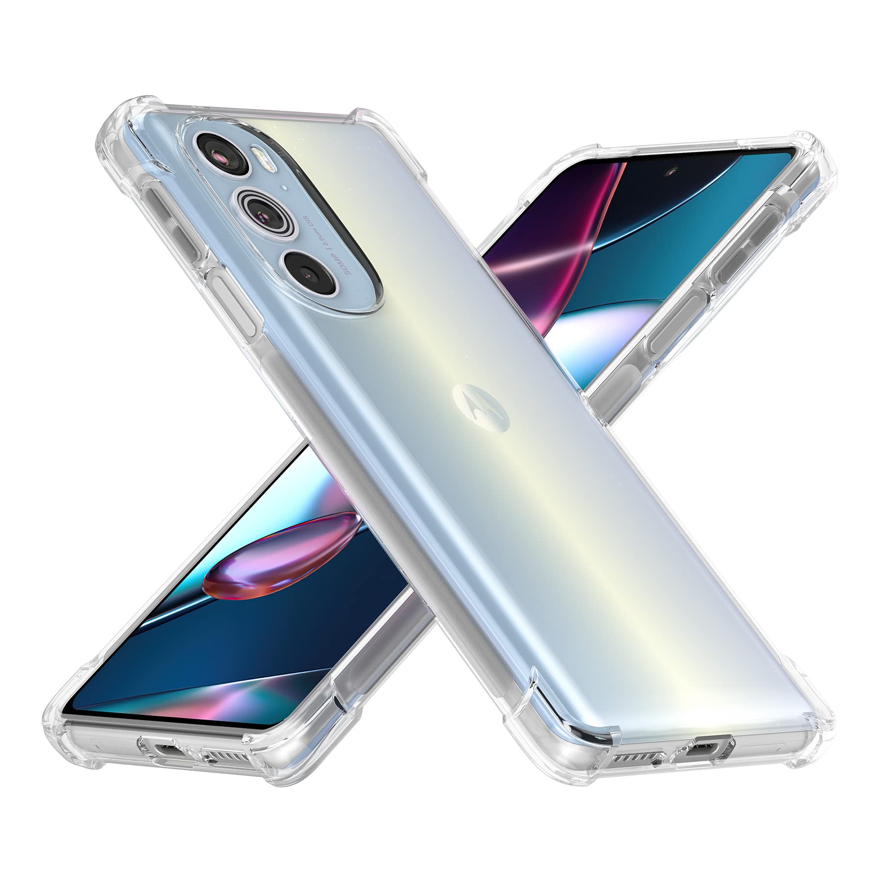 Cresee Case For Motorola Edge Plus 2022 (Edge+ 2022) / Edge Plus 5G Uw 2022, Crystal Clear Cover With Reinforced Corner Bumper S