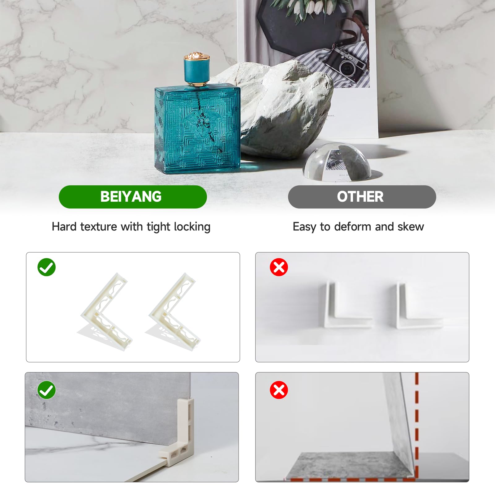 Beiyang 2 Pcs Photo Backdrop Boards With 2 Pcs Brackets For Flat Lay Or Food Photography Background