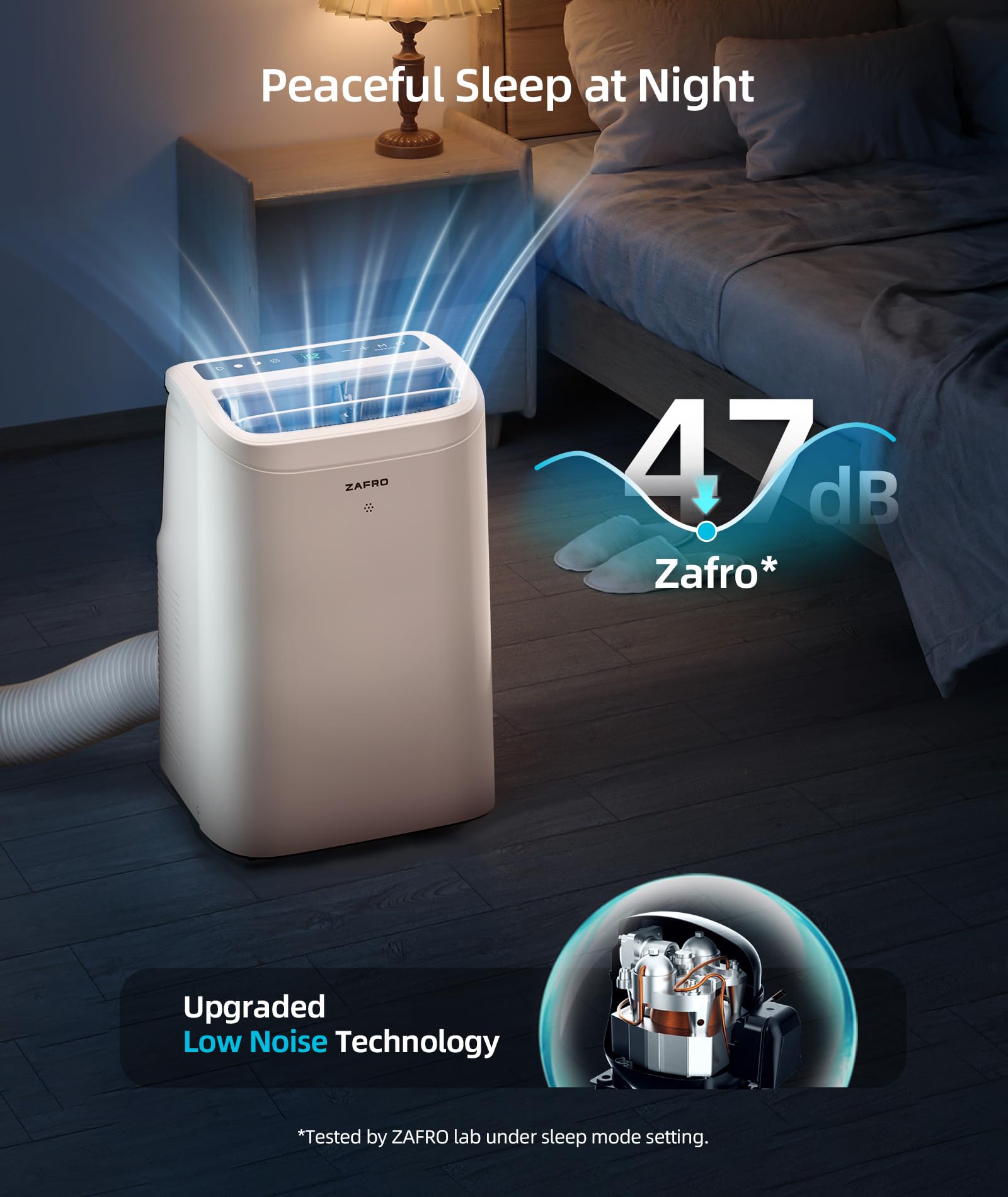 Zafro 12000 Btu Portable Air Conditioners (8000 Btu Sacc), Ac Unit For Bedroom With Drainage-Free Cooling, Fan & Dehumidifier, 4