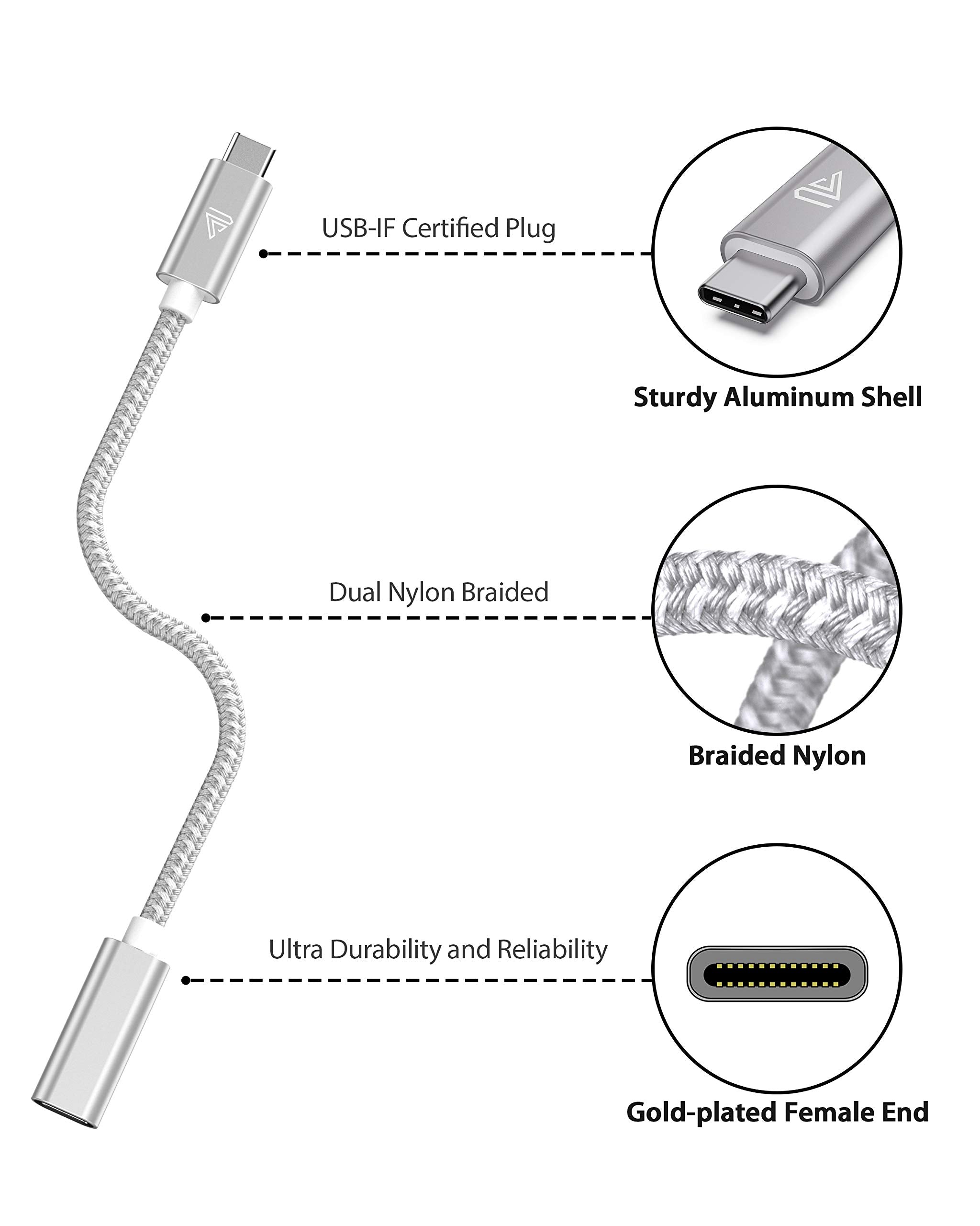 Faracent Usb C Extension Cable (3.3Ft/1M), New Version Usb 3.2 (10Gbps) Type C Male To Female Extension Charging & Sync For Docking Station, Macbook Air M2/ Pro, Dell Xps Surface Book Silver