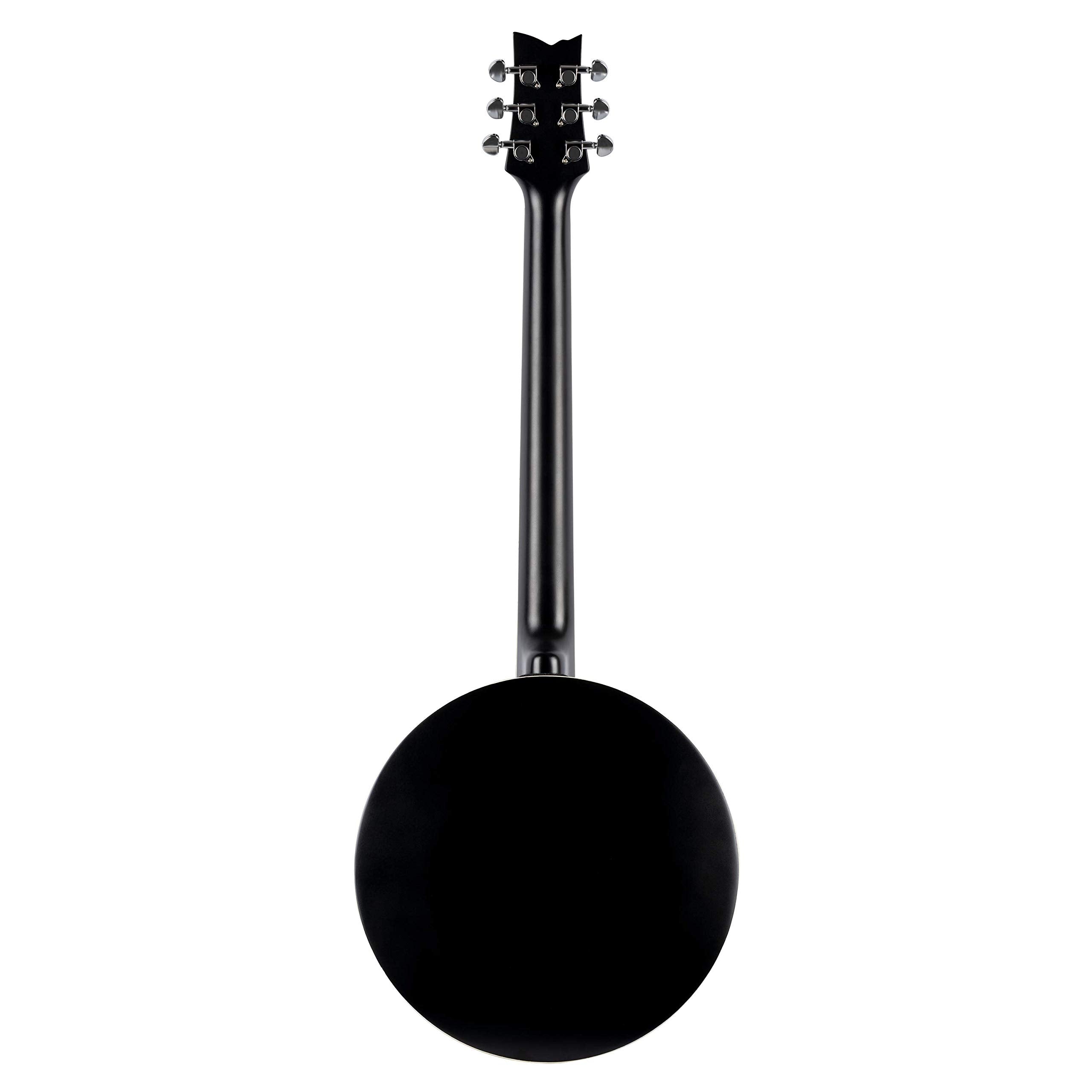 Ortega Guitars Raven Series Left-Handed 6-String Acoustic-Electric Banjo W/Bag, (Obje356-Sbk-L)