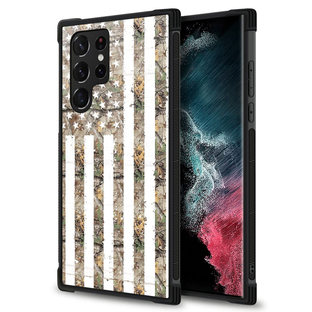 Samsung Galaxy S23 Ultra Case,Camouflage American Flag Galaxy S23 Ultra Cases For Boys Men,Anti Scratch Soft Tpu Pattern Design