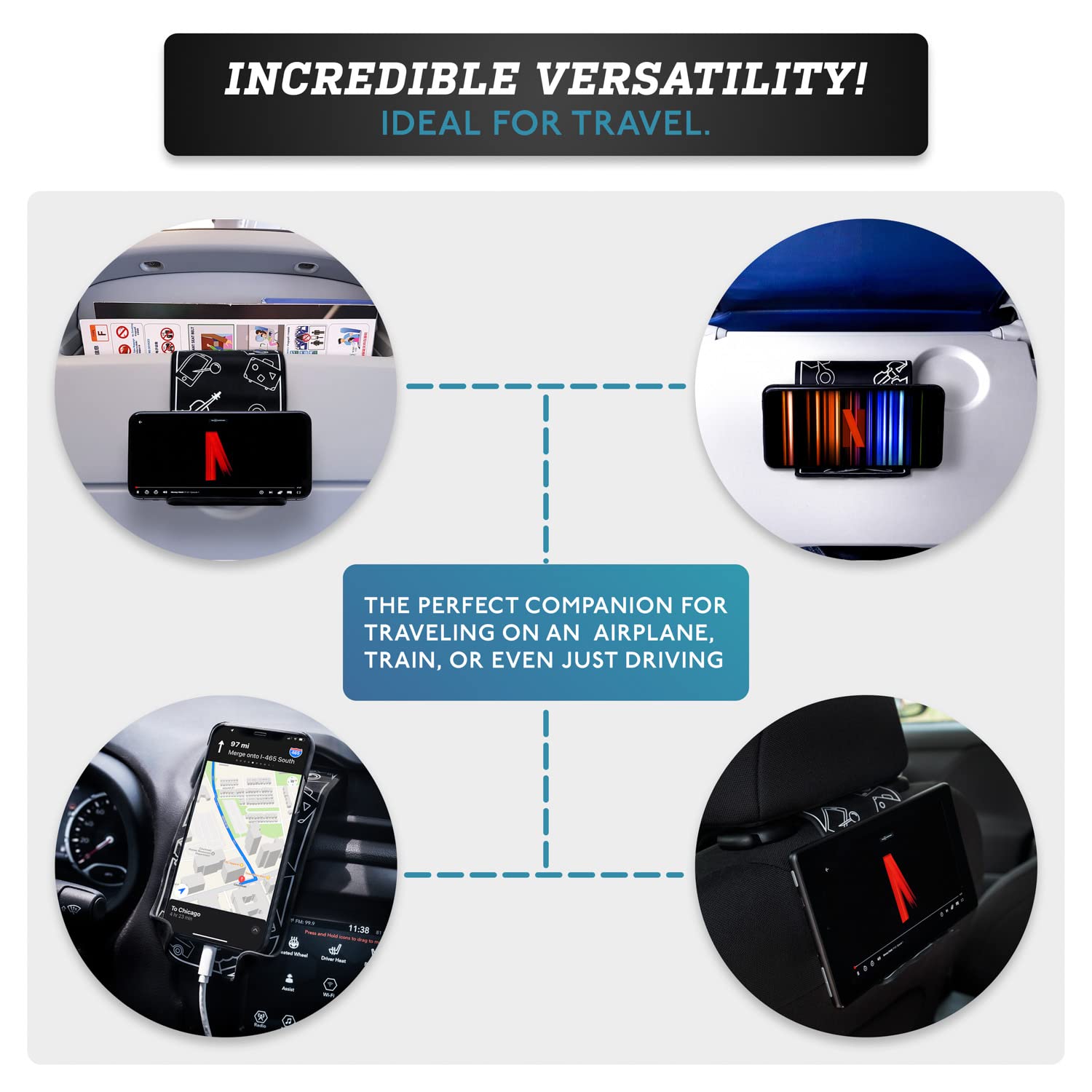 Airglo Flex Flap   Adjustable, Portable Phone Stand For Travel, Home, Desk, Bed, Treadmill, Ipad, Tablet