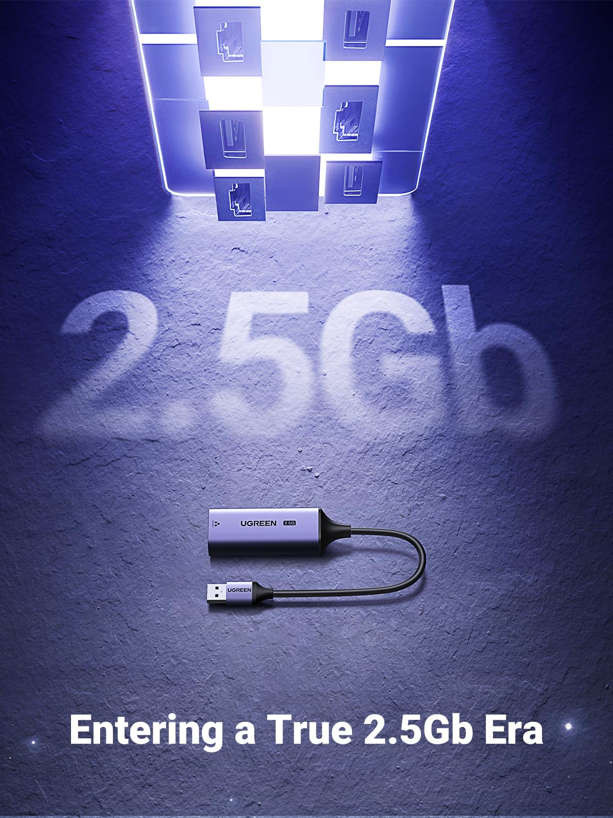 Ugreen Usb To Ethernet Adapter 2.5Gb, Ethernet To Usb Adapter, Aluminum, Usb 3.0 To Rj45 Computer Network Internet Lan Ethernet