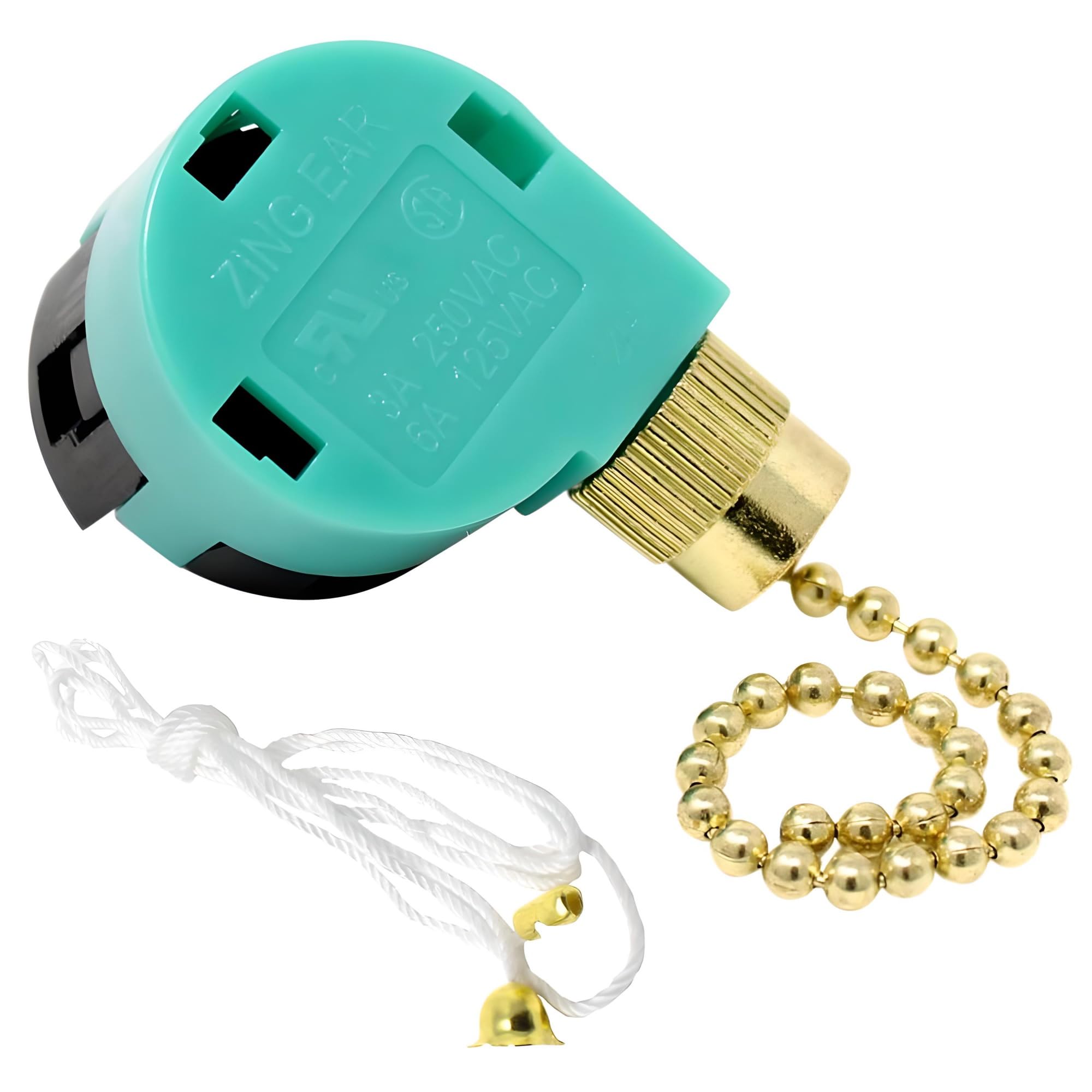 Zing Ear Ze 268S6 3 Speed 4 Wire Ceiling Fan Pull Chain Switch Replacement Three Way Four Position Rotary Motor Controller Repai