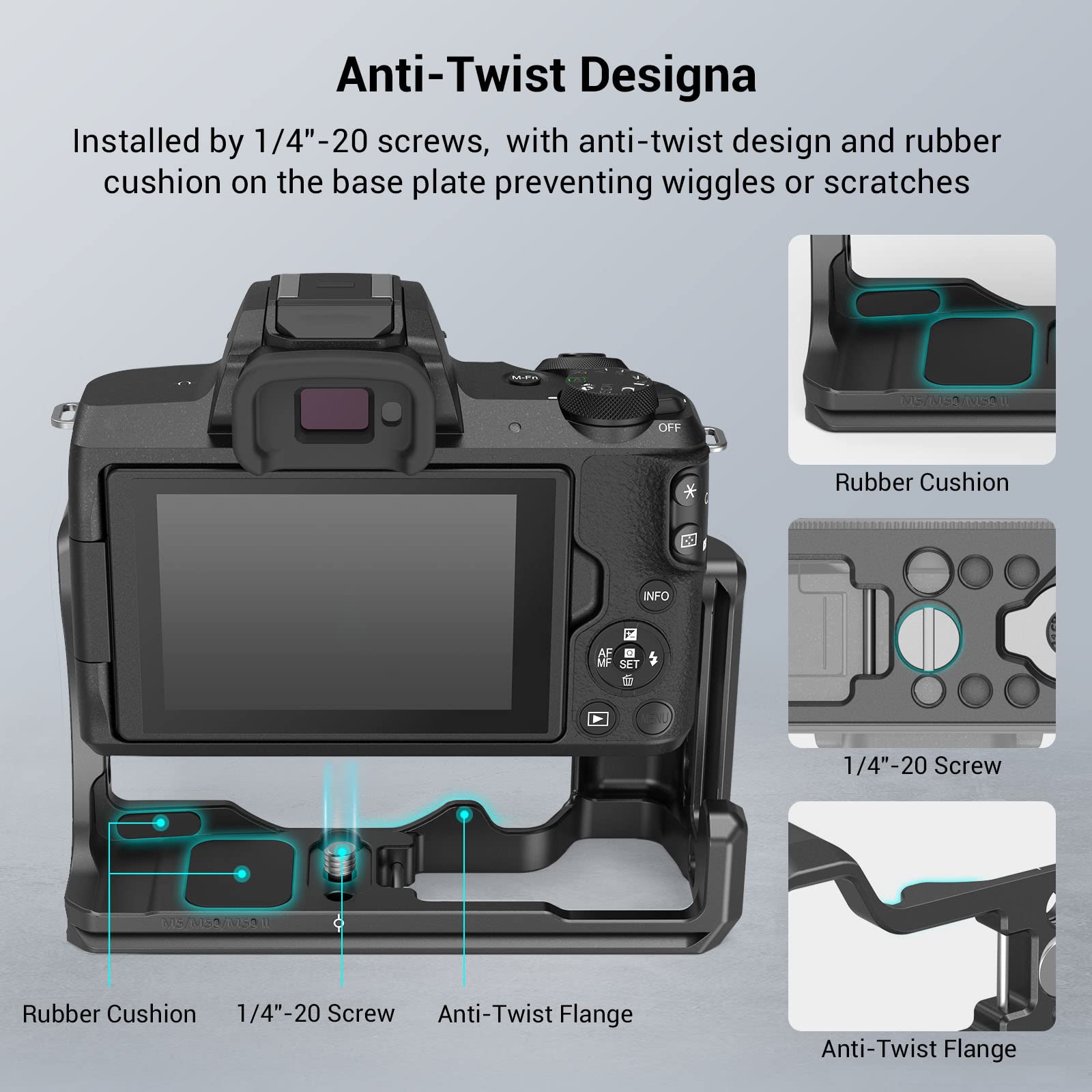 Smallrig M50 /M50 Ii /M5 Cage (Upgraded), Aluminum Alloy Video Film Movie Making Rig With Integrated Grip And Nato Rail For Cano