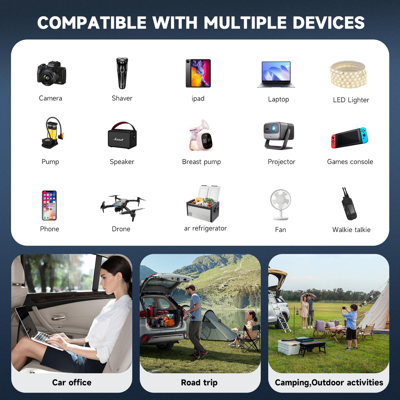 400W Power Inverter, Fsatbtne Dc 12V To 110V Ac Car Plug Adapter Outlet Converter With [65W Pd Usb C] & [18W Qc Usb A] Fast Char