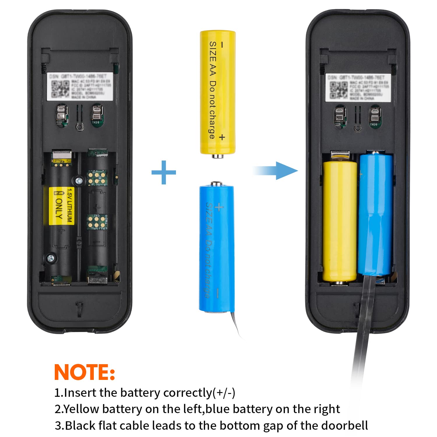 Alertcam Power Adapter For Blink Video Doorbell (Replace Battery), Doorbell Transformer With 16.4Ft/5M Weatherproof Cable Contin