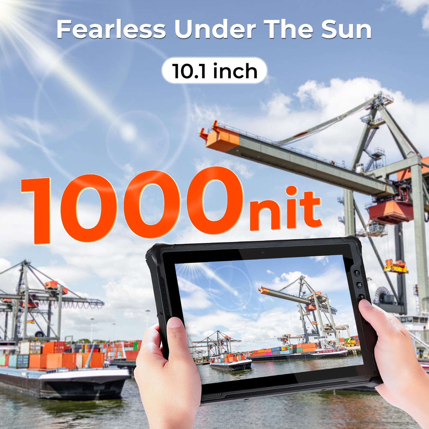 Munbyn Rugged Tablet Windows 11 Pro, 1000Nit Sunlight Readable, Wi-Fi 6 Rugged Pc, 10.1-Inch, Intel N100, 8Gb+128Gb, Gps Tough T