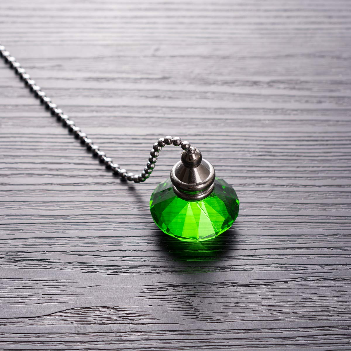 Longsheng Ceiling Fan Pull Chain Set   2 Pieces Green Diamond Fan Pull Chains 20 Inch Ceiling Fan Chain Extender With Chain Conn