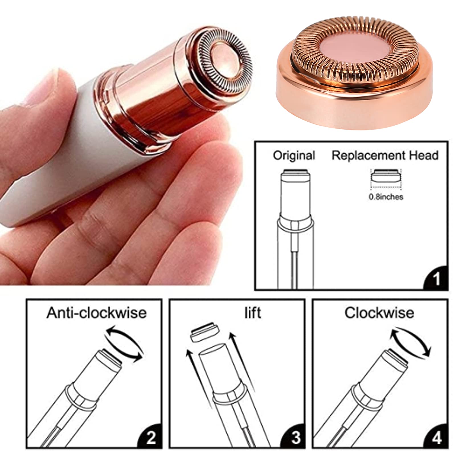 Facial Hair Remover Replacement Heads For Hair Remover, Women Facial Hair Remover Replacement Heads Replacement Head Hair Remove