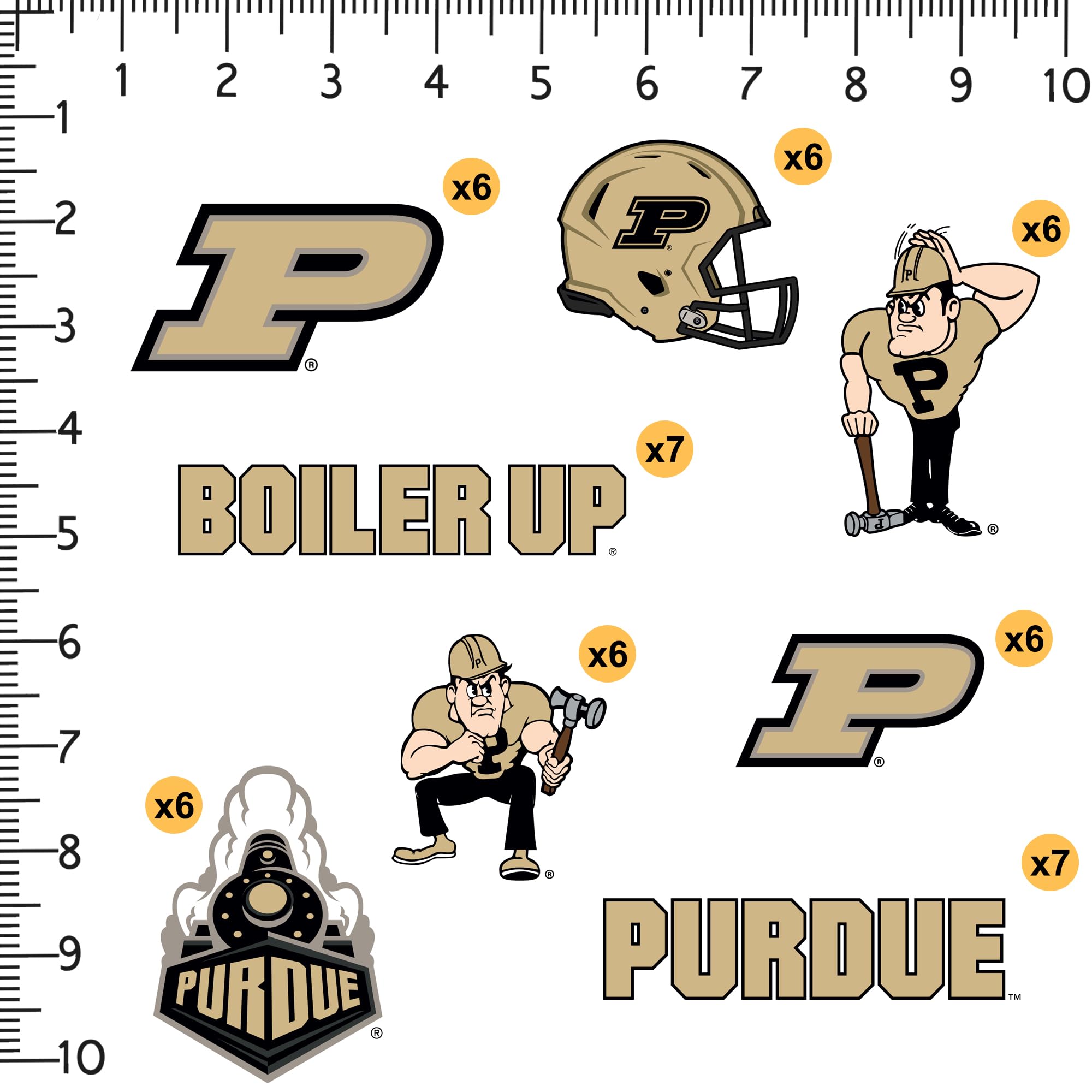 Purdue University 50Ct Vinyl Large Deluxe Stickers Variety Pack   Laptop, Water Bottle, Scrapbooking, Tablet, Skateboard, Indoor
