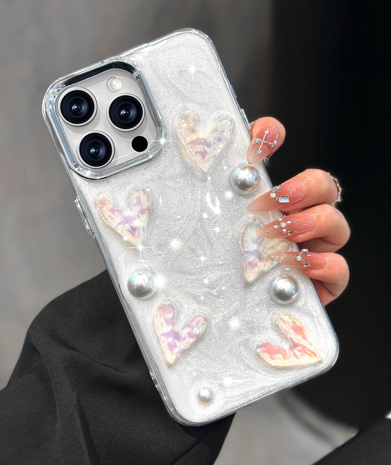 Toycamp for iPhone 11 Pro Case Cute - Women Girly Girls Glitter Phone Cover 11Pro Kawaii Sparkle Bling Shine Aesthetic Pretty Un