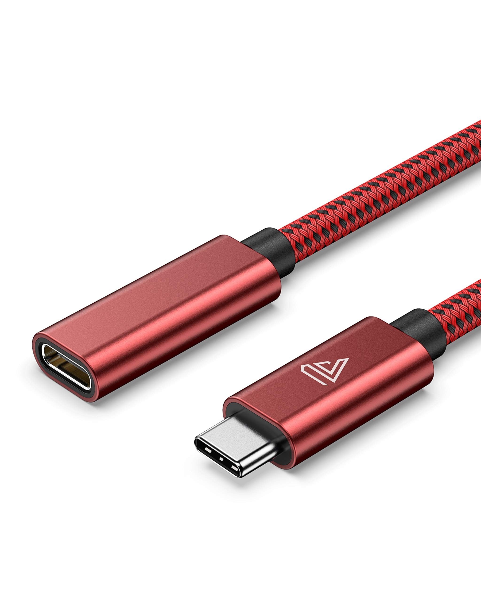 Faracent Usb Type C Extension Cable (3.3 Ft/1M, Red), 100W Pd Fast Charging 10 Gbps Usb 3.1 Gen 2 Data 4K Hdr Usbc Male To Female Extender Cord, Compatible With Macbook Air M2 Surface Xps