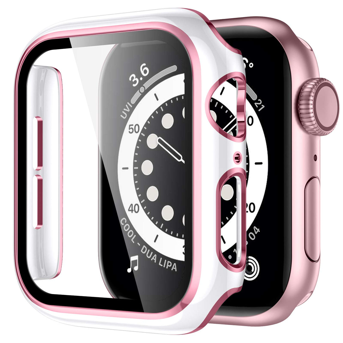 Geak Compatible With Apple Watch Case Screen Protector 44Mm, Hard Pc All Around Protective Bumper Full Cover For Iwatch Case 44M