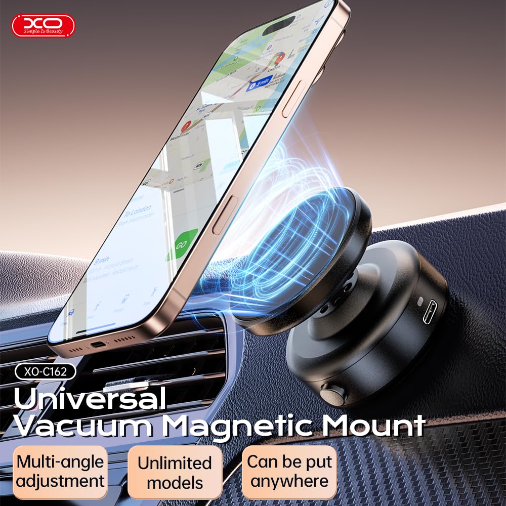 Magnetic Phone Holder, 360Rotation Car Phone Mount, Electric Vacuum Strong Magnet For Any Smooth Surface Kitchen Mirror Gym,Cell