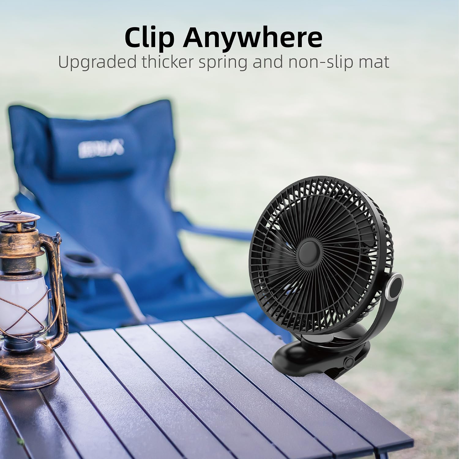 10000Mah 30Hrs Rechargeable Fan Portable, 8 Inch Clip On Fan, Battery Operated Fan, Golf Cart Fan, 4 Speeds, Sturdy Clamp, Quiet
