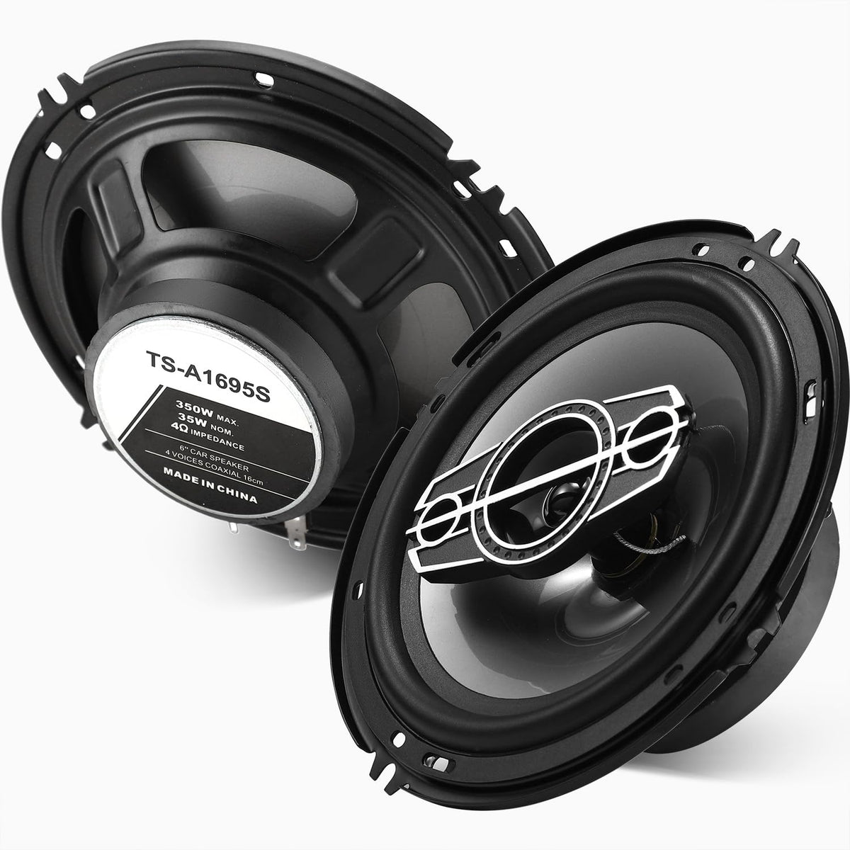 Suacopzar 6'' 4 Way Dome Tweeters Coaxial Car Speakers, 350 Watts Car Audio Speakers With Pei Dome Tweeters, 4 Ohm Vehicle Coaxi