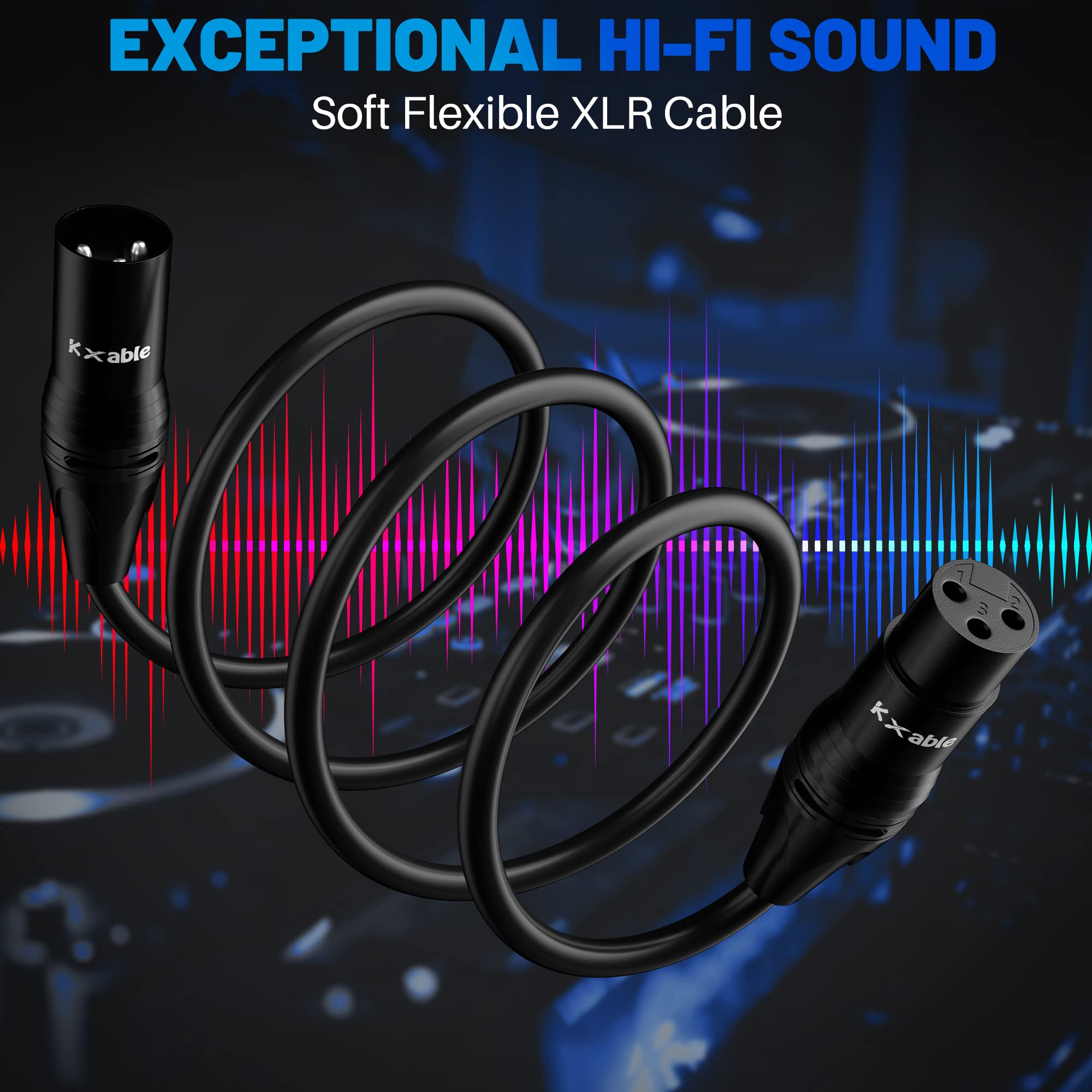 Xlr Microphone Cable 35 Feet, 3 Pin Shielded Balanced Male To Female Mic Cord, Zinc Alloy Shells, Ofc, Heavy Duty Patch Cable Fo