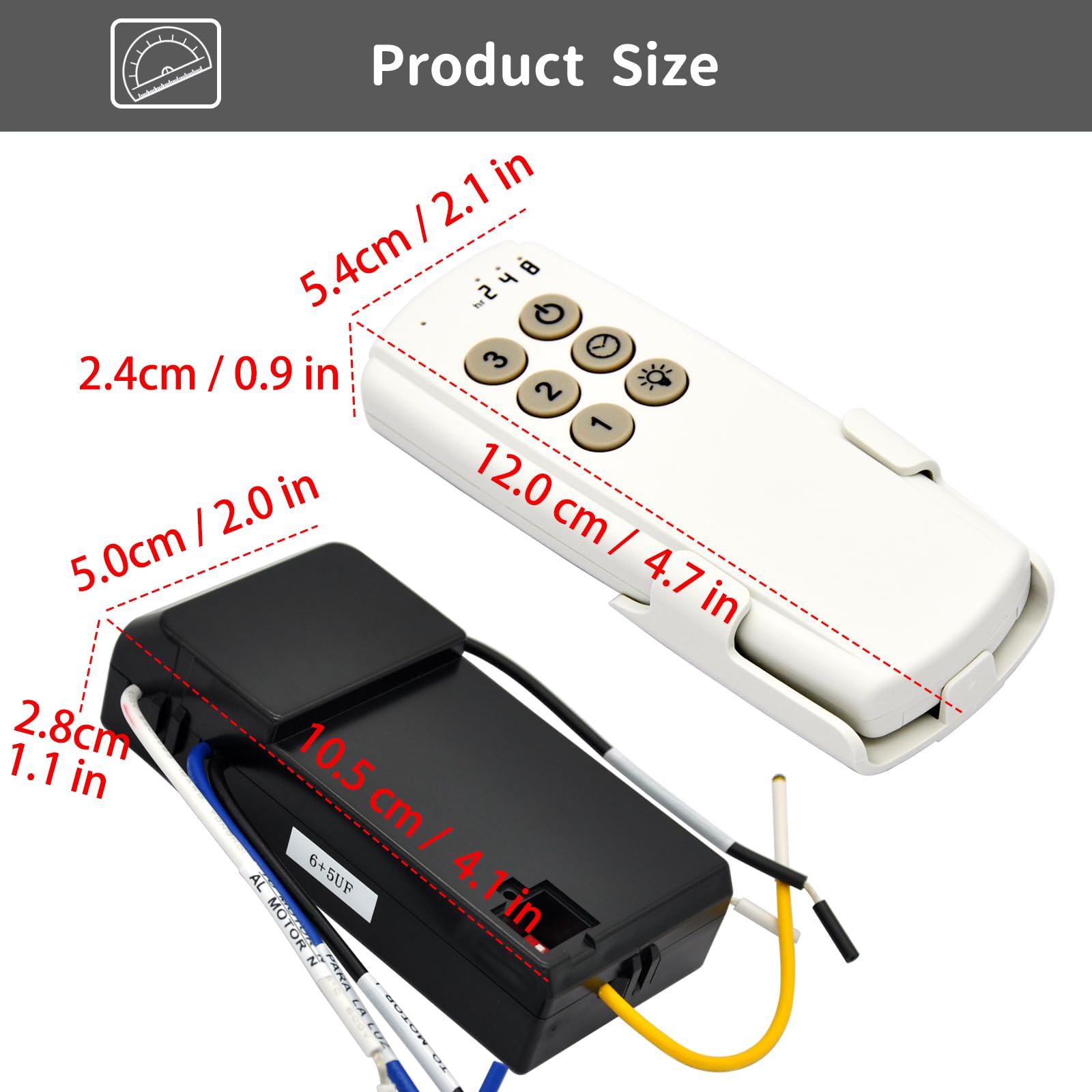 63T Universal Ceiling Fan Remote Control Kit For Harbor Breeze Hunter Hampton Bay, 3 Speed Light Dimmer Timer, Suitable For 110V