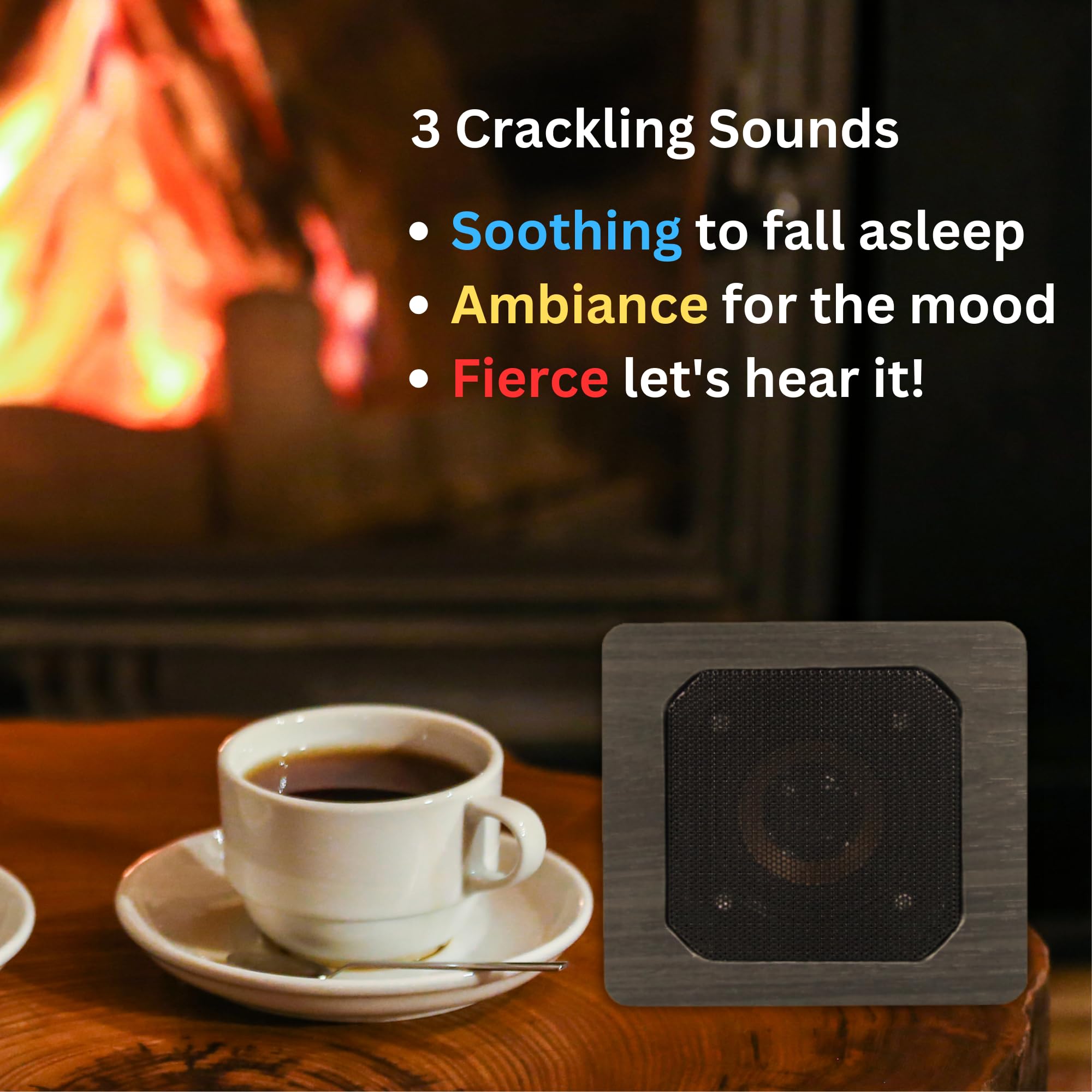 Trebisky Fire Crackler Sound System Comfort Crackling Sound Effect Maker Rechargeable Portable Bluetooth Speaker For Electric Ga