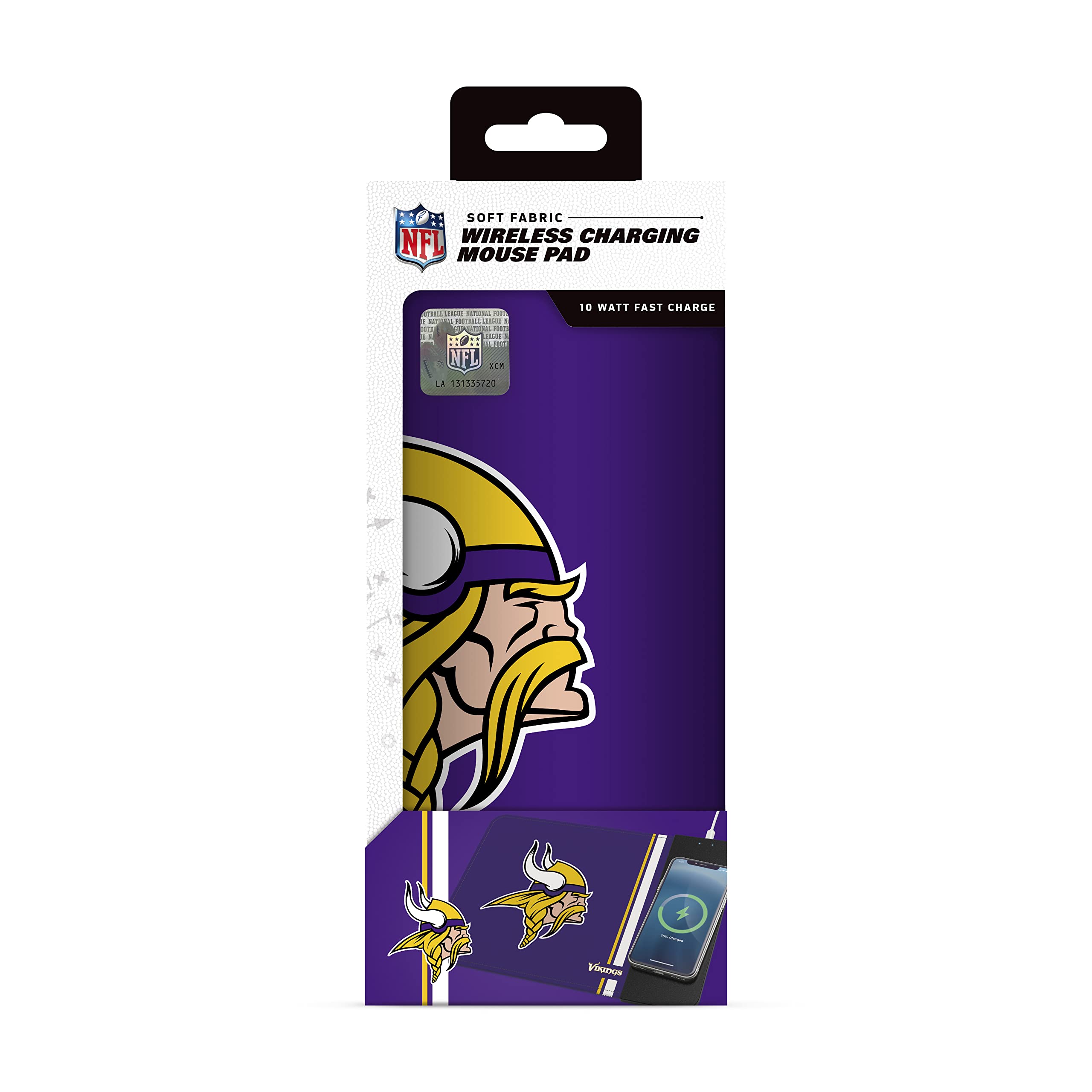 Soar Nfl Wireless Charging Mouse Pad, Minnesota Vikings