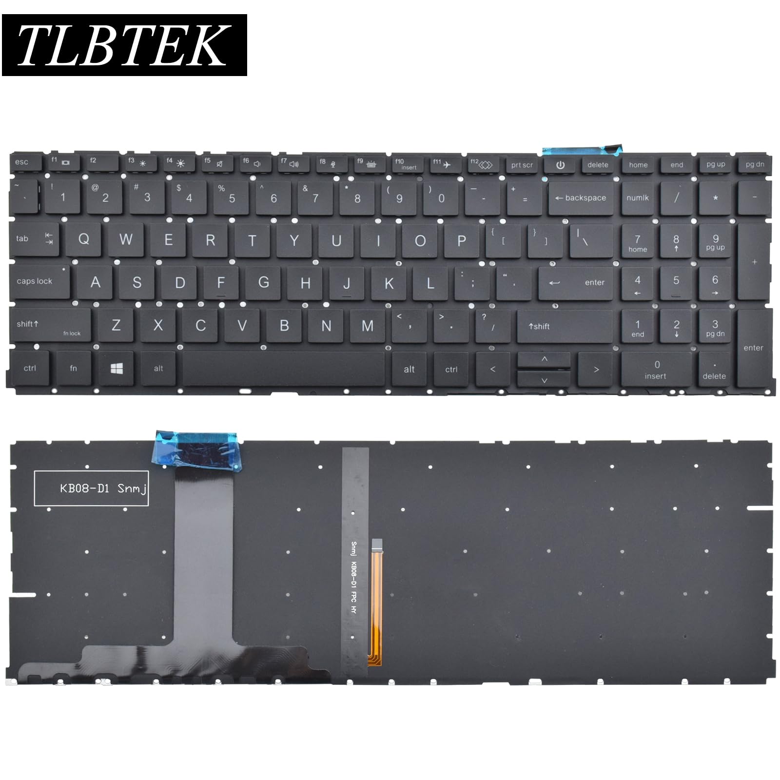 Tlbtek Backlight Keyboard Replacement Compatible With Hp Probook 450 G8 455 G8 650 G8.Zbook Power G7,Zhan 66 Pro 15 G4 Laptop (W