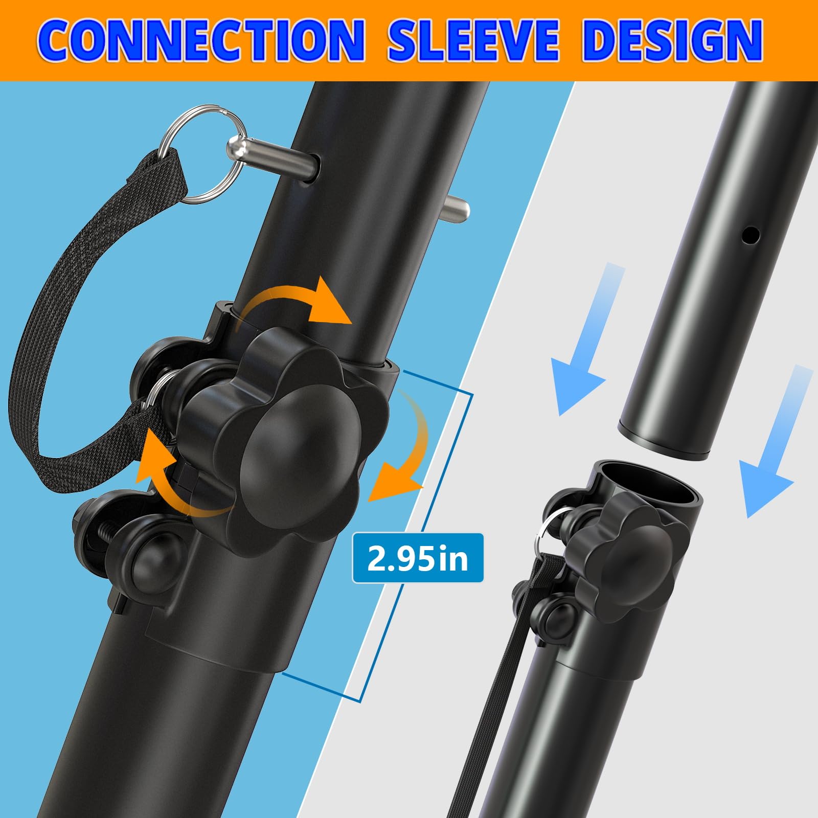 Qoope 2 In 1 Speaker Pole Mount For Subwoofer - Height Adjustable, M20 Threaded & 35Mm Adapter, 132 Lb Load Capacity