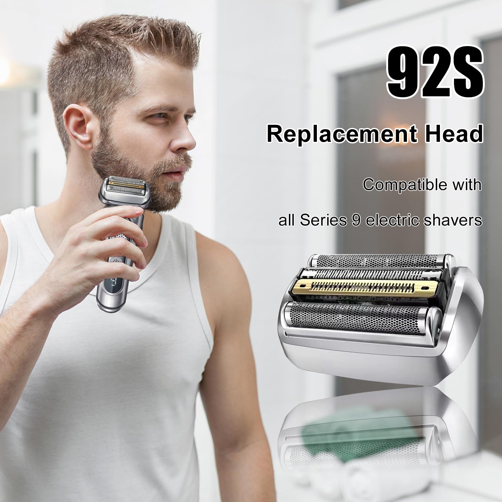 92S Series 9 Shaver Replacement Heads For Braun Series 9 Electric Razors 290Cc, 9291Cc, 9370Cc, 9293S, 9385Cc, 9390Cc, 9330S, 92