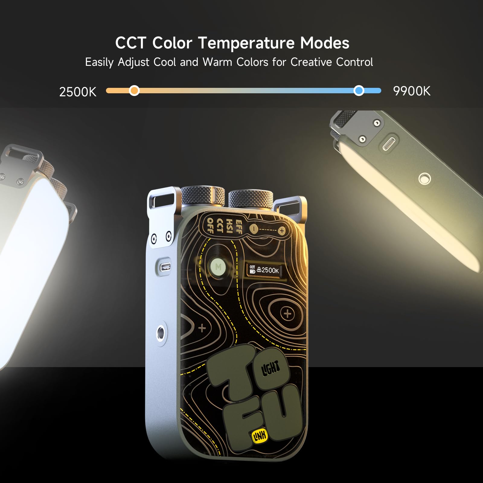 Photoolex Tofu Bro Rgb Video Light, 7500Mah 600 Minutes Portable Camera Light 12W Output Power, Led Video Light Panel, 2500 9900