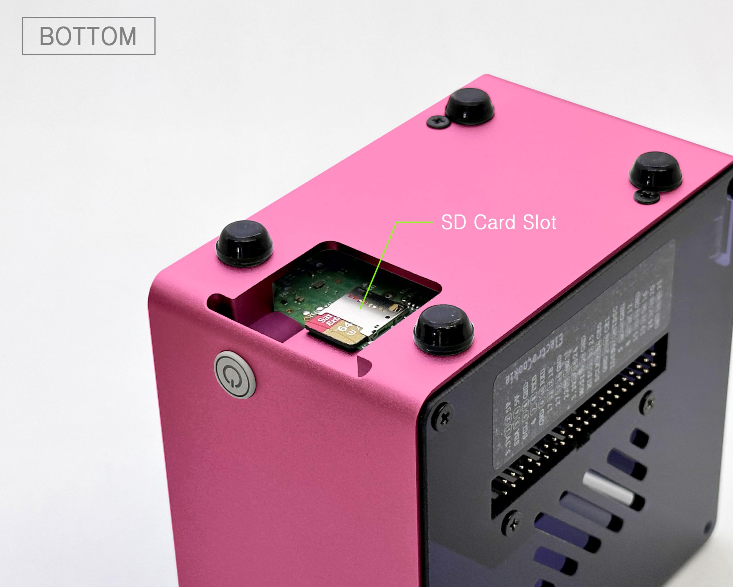 Electrocookie Raspberry Pi 5 Case, Aluminum Mini Tower Case With Cooling Fan And Color Changing Ambient Light (Pink)