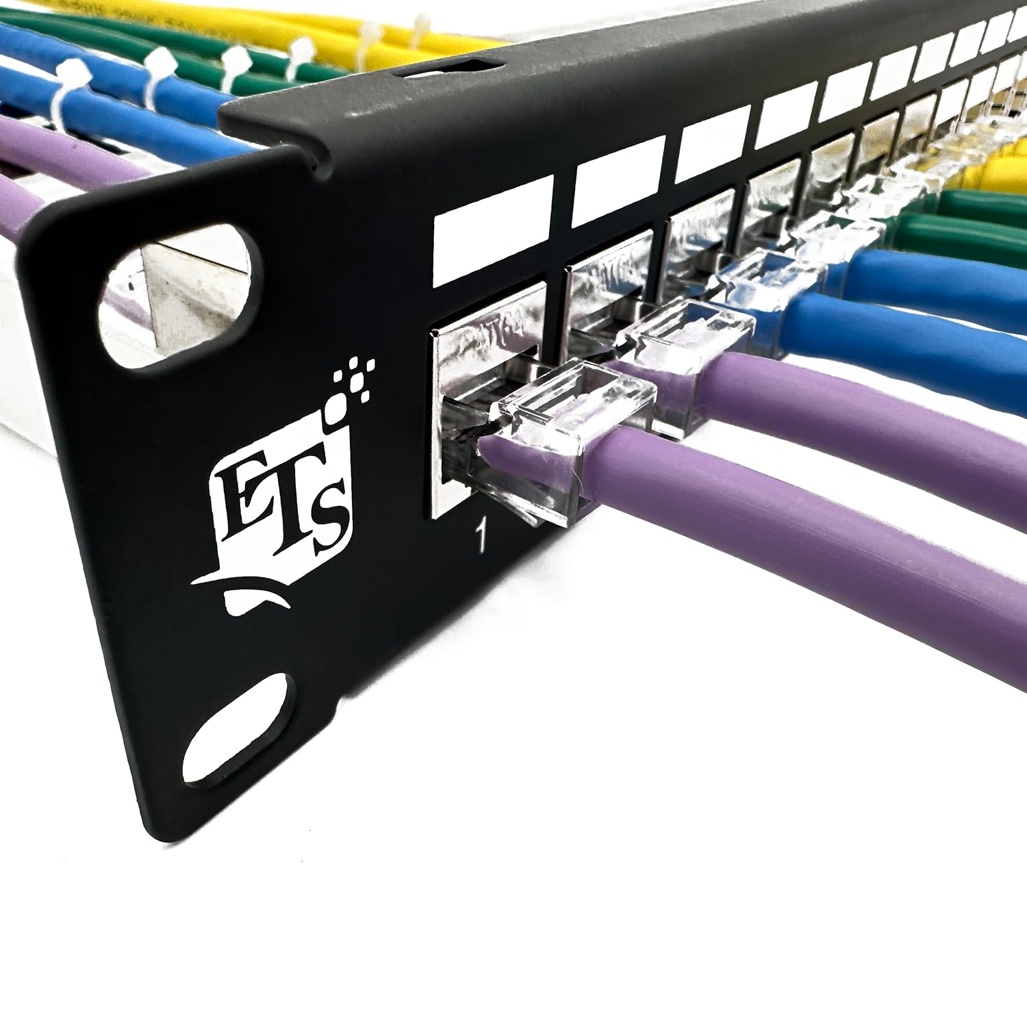 Ets 24 Port Cat6A Ftp Shielded 1U Patch Panel 19 Inch Loaded W/Tool Less Keystone Jacks Rackmount Or Wallmount