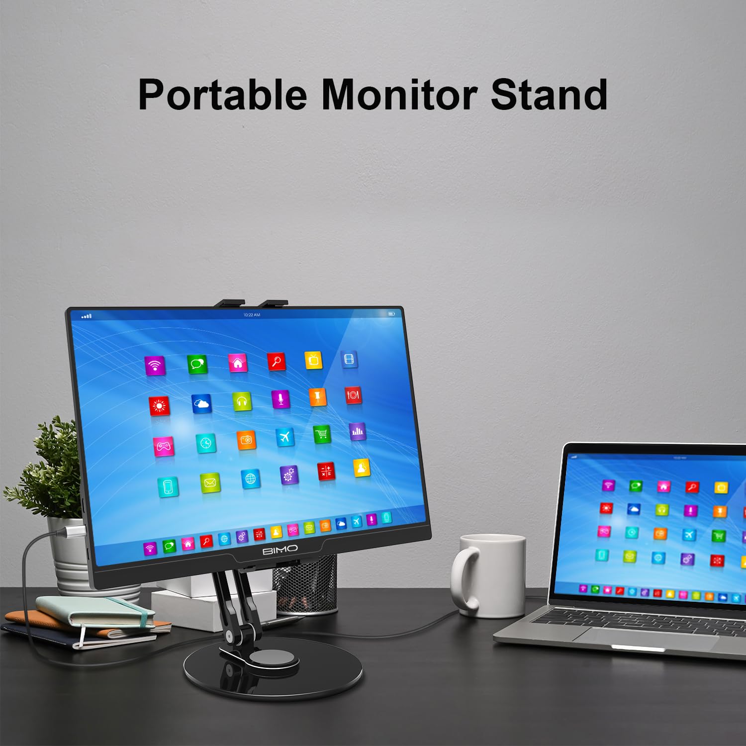 Bimo Tablet Stand Holder For Ipad,Portable Monitor Stand Holder For 15.6'',16'',360Rotate Stand Holder For 4.7'' 16'' Kindle,Sto