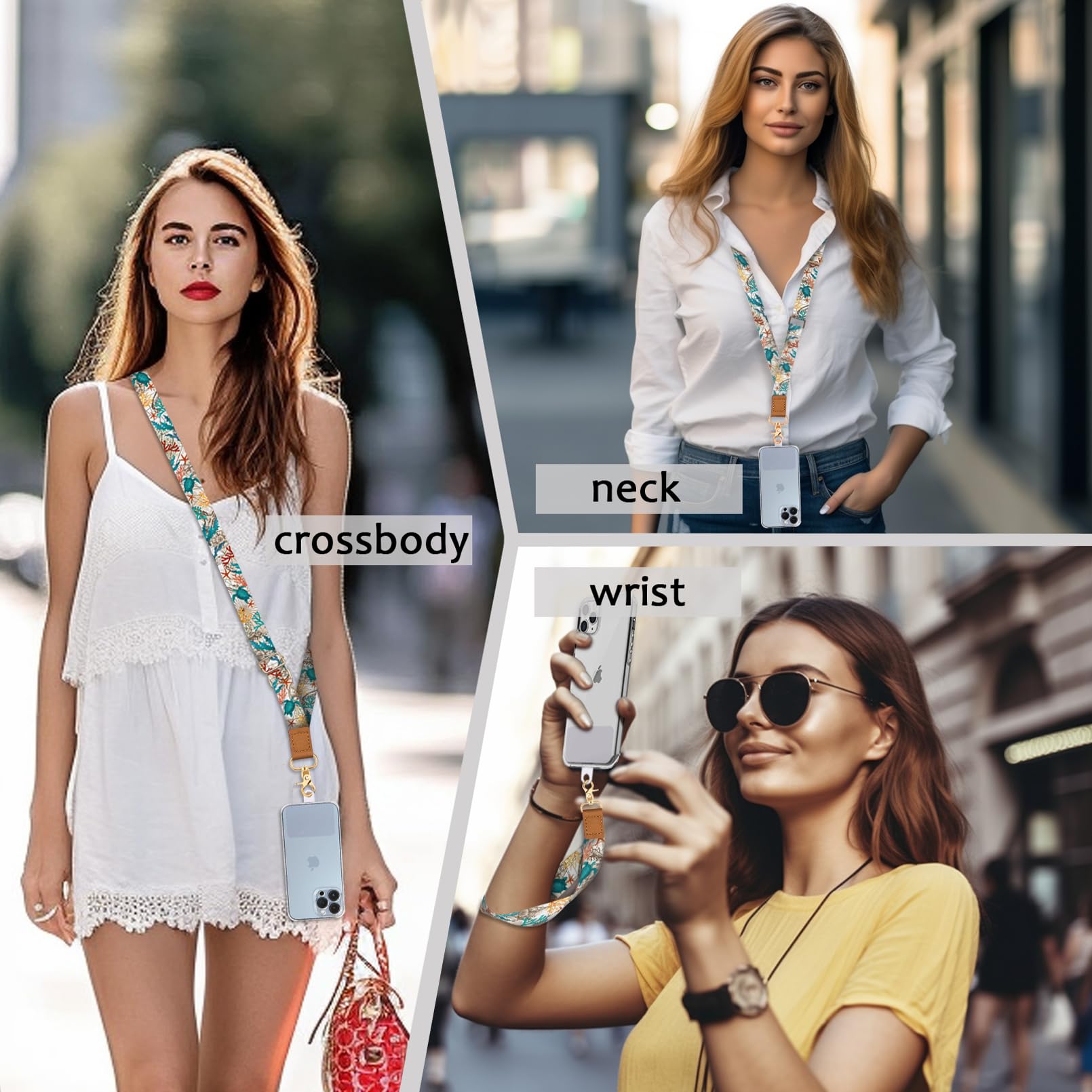 Yonlevres Cell Phone Lanyard Crossbody With Wrist Strap, Sea Turtle Phone Lanyards For Around The Neck Wristlet Adjustable Phone