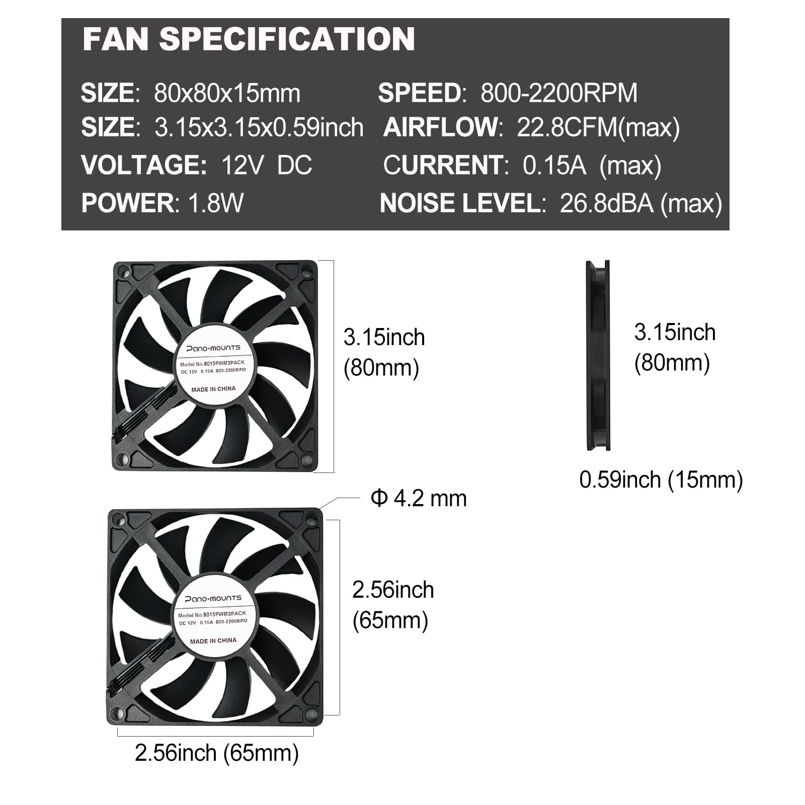 80Mm Slim Quiet Computer Fan 12V 80Mm X80Mm X15Mm Silent Pc Fan 4Pin Pwm For Computer Pc Case Mini  Itx Builds Evga Gpu Cpu Cool