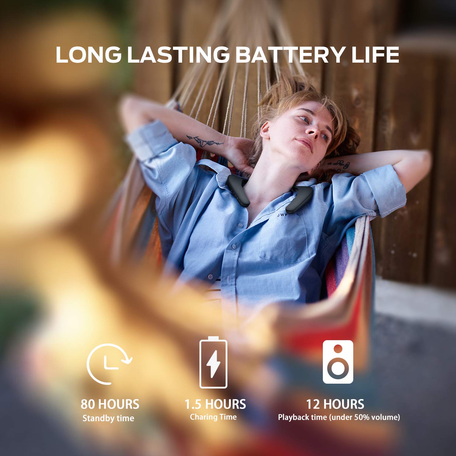 Monster Boomerang Neckband Bluetooth Speaker, Neck Speaker Bluetooth Wireless, Wearable Speaker With 12H Playtime, True 3D Stere