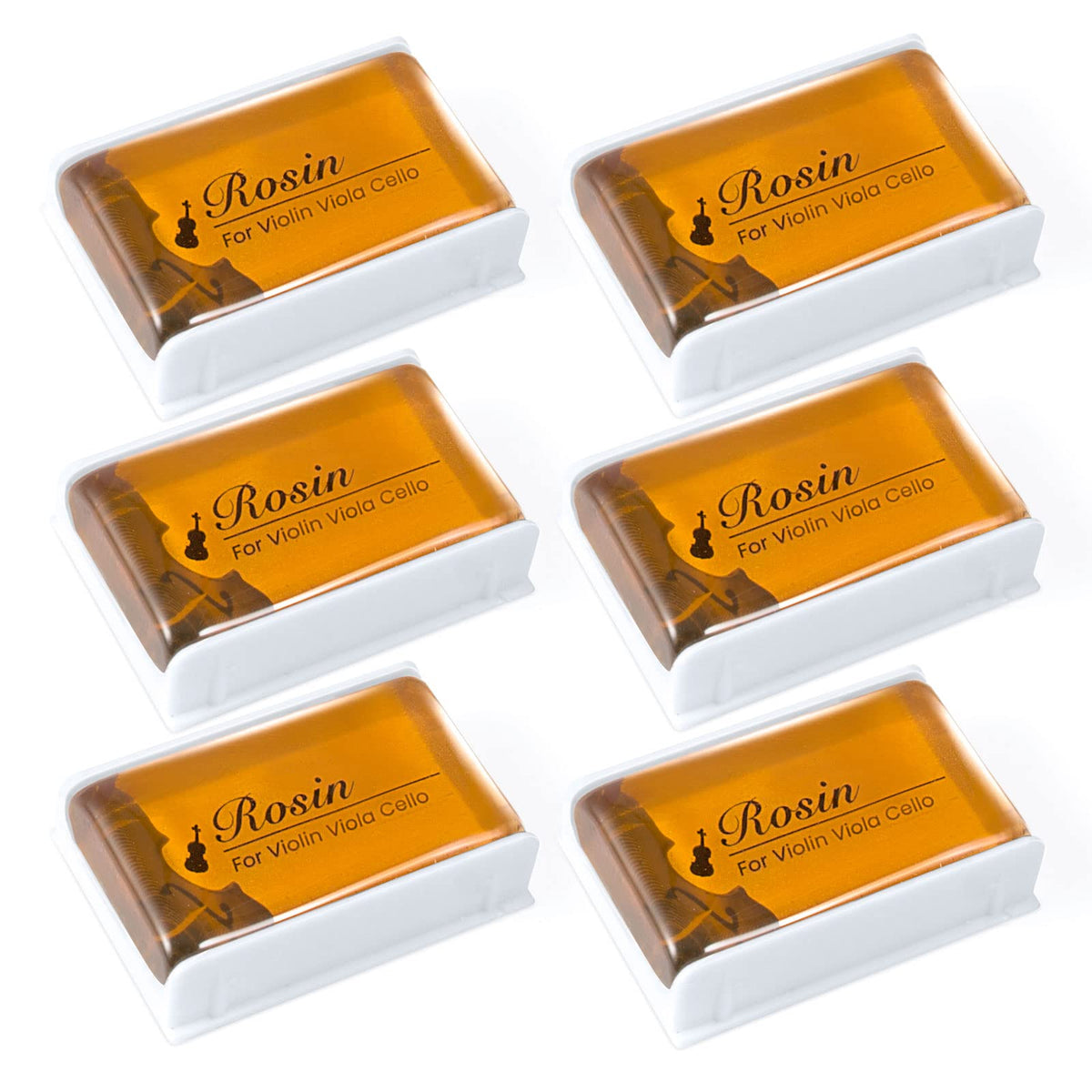 Rosin, Violin Rosin [6 Pack] Cello Viola Rosin For Violin Bow, Light Low Dust Resin, Violin Accessories By Dulphee
