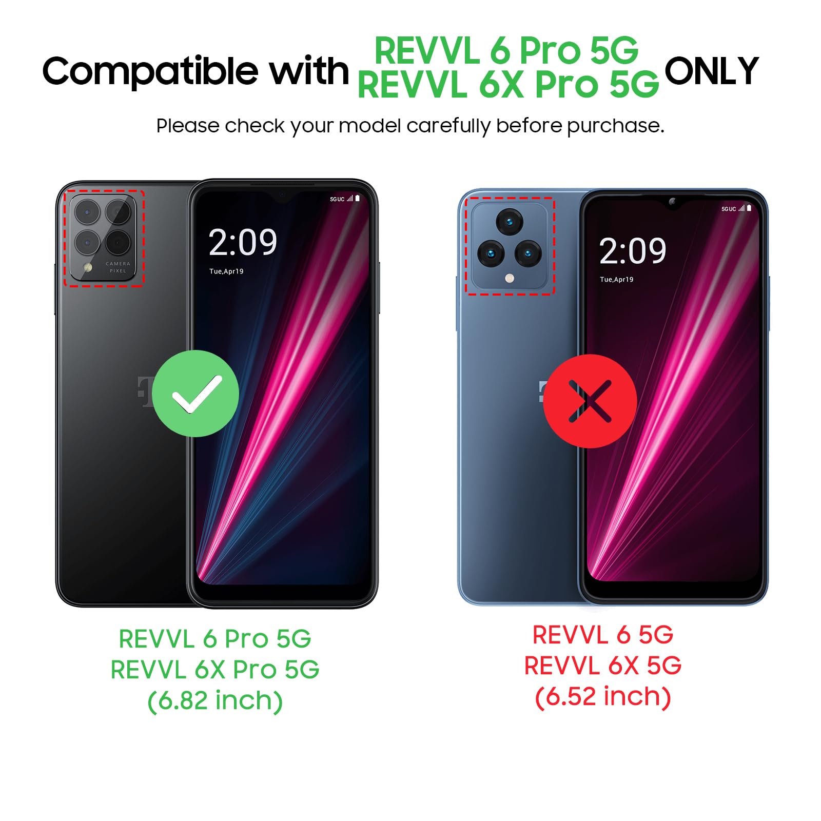 LEKEVO REVVL 6 Pro 5G Phone Case Dual Layer Shockproof Red with Screen Protector