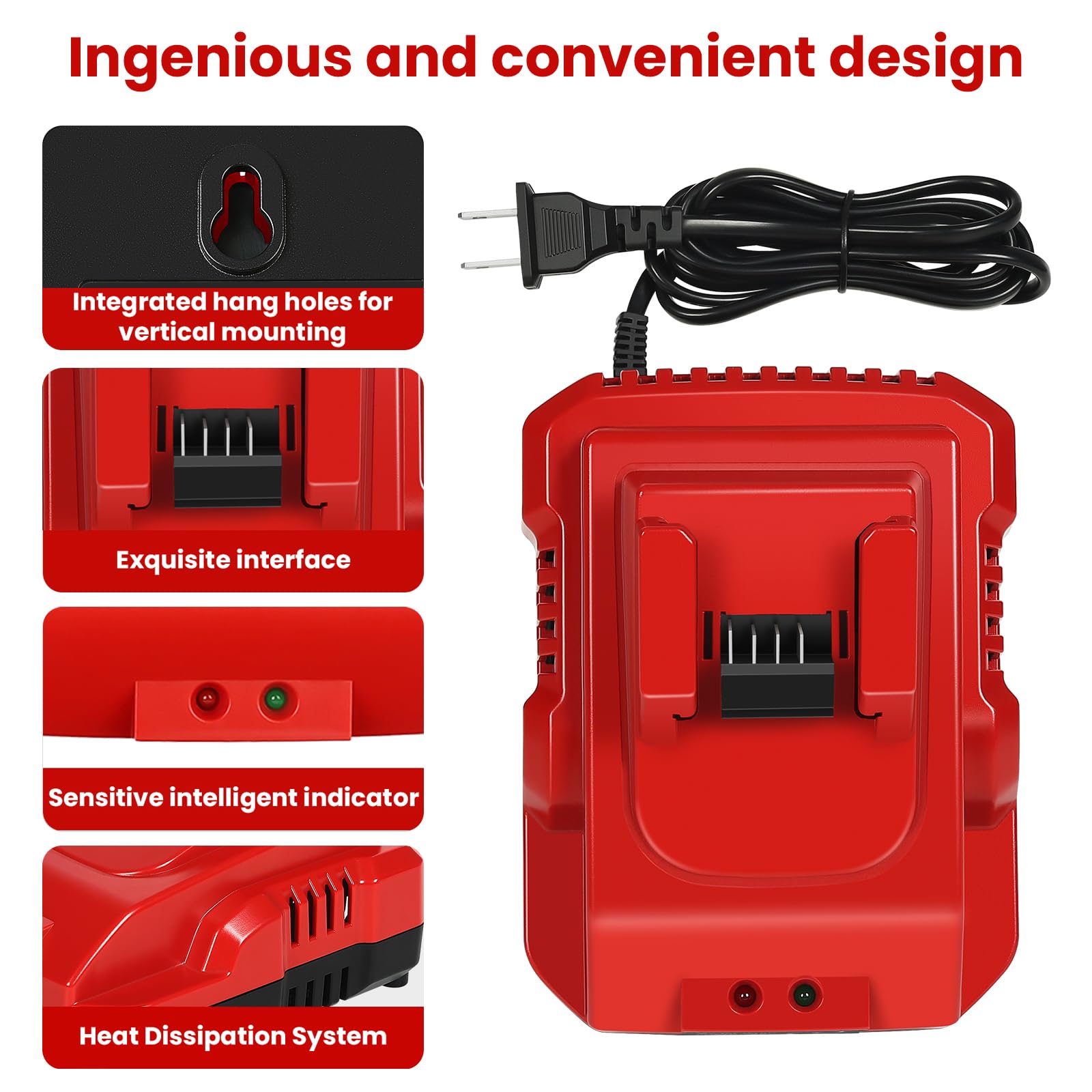 Rapid Battery Charger Station For Milwaukee M18 Charger Compatible With Milwaukee 18V Lithium Battery