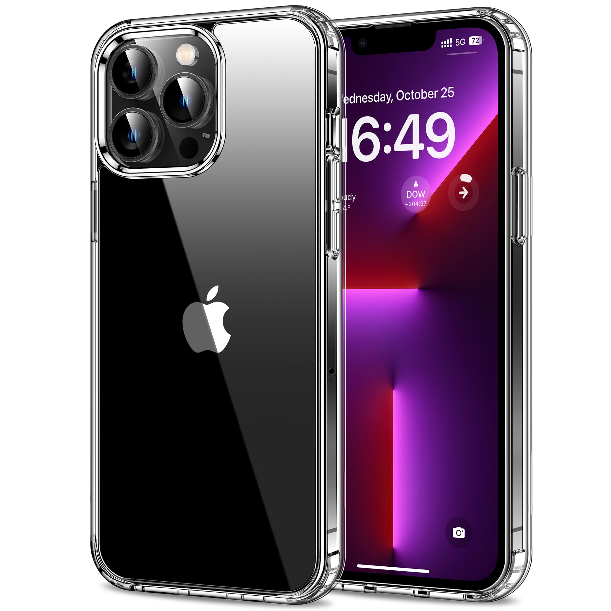 HOOMIL Case for iPhone 13 Pro Max 6.7-Inch, Non-Yellowing, Drop Protection, Anti-Scratch Transparent Hard Back Phone Cover - Cry