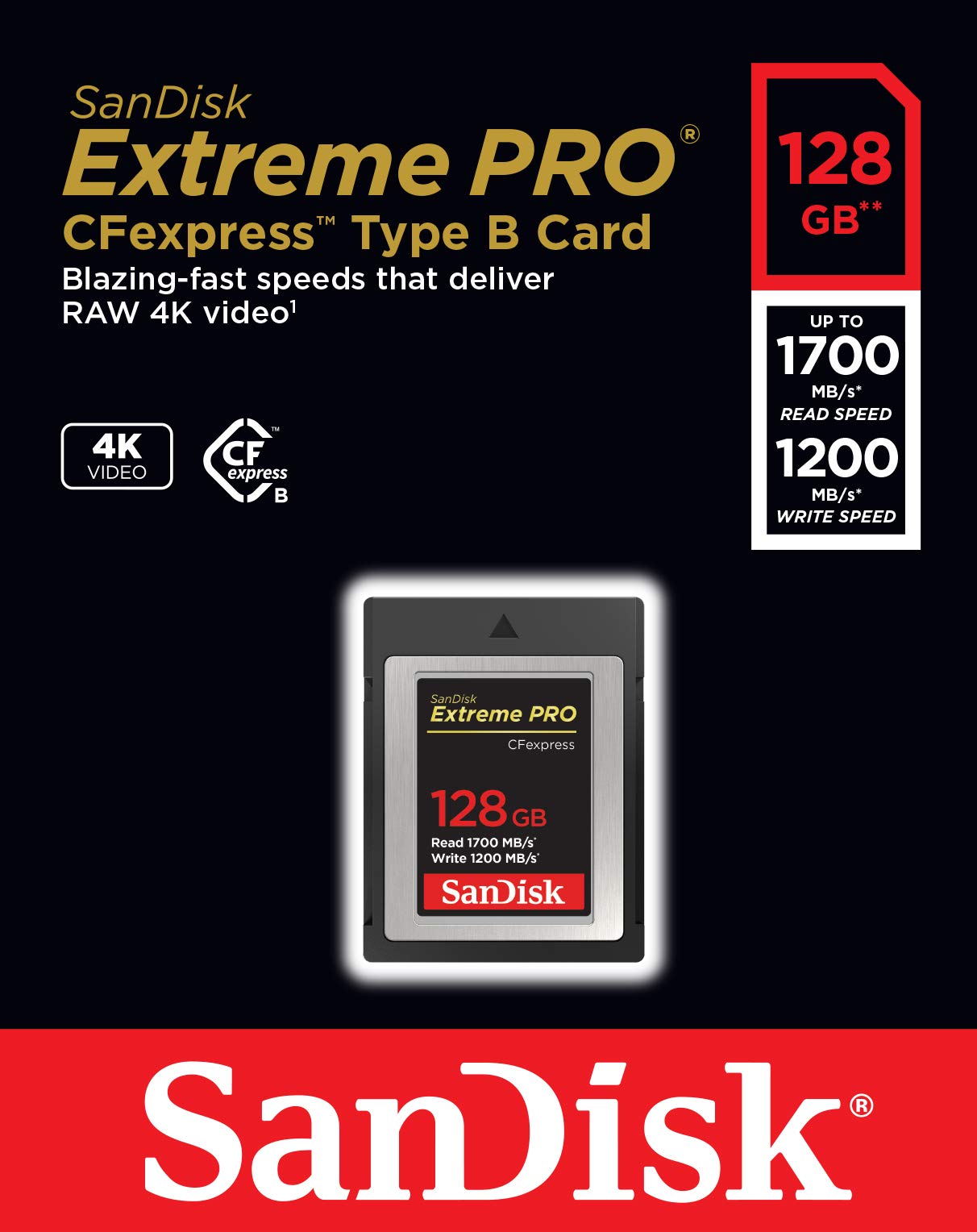 Sandisk 128Gb Extreme Pro Cfexpress Card Type B - Sdcfe-128G-Gn4In
